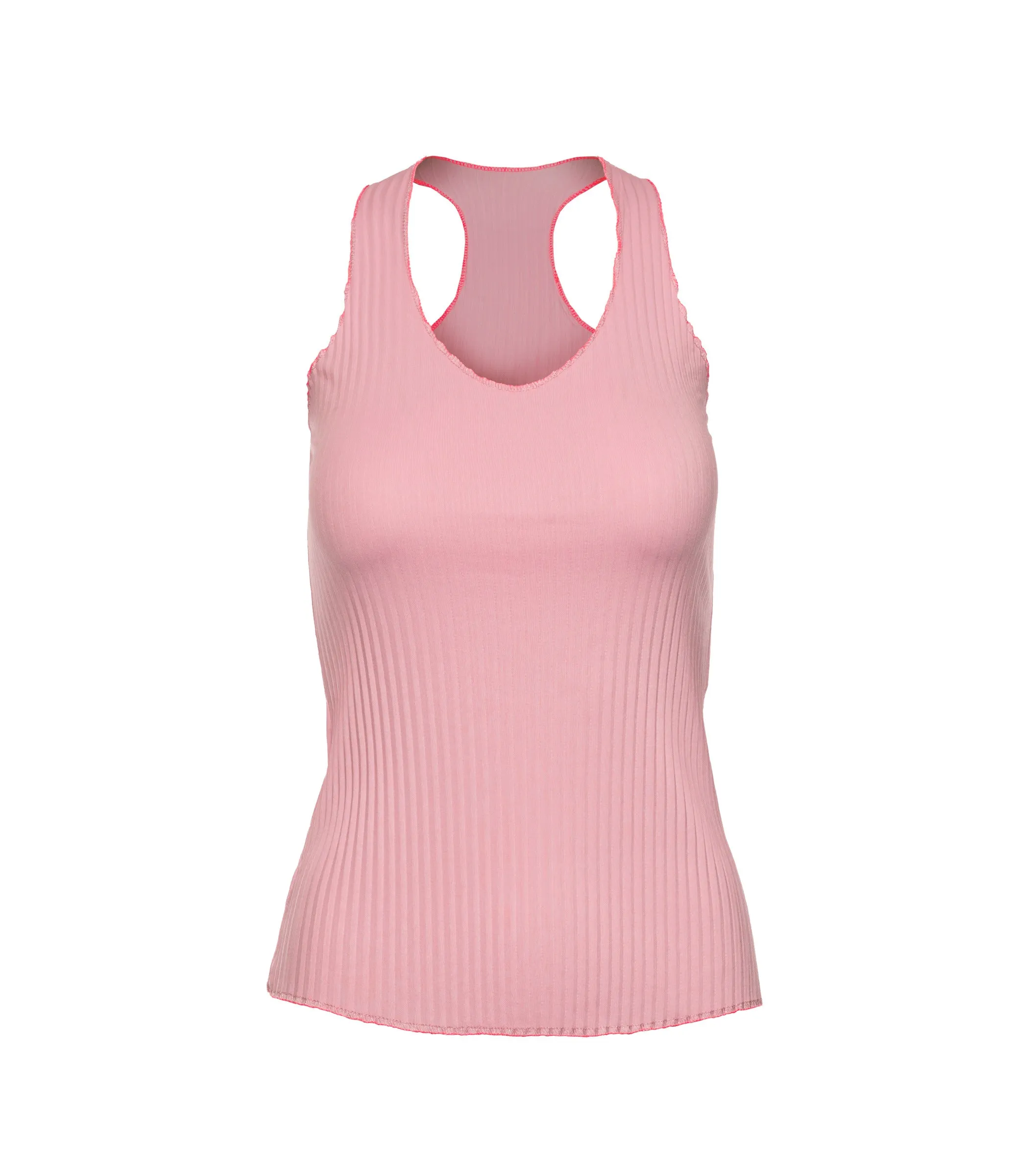 196053-699 | PLEATED V-NECK TANK | SEASHELL sold by K-Swiss