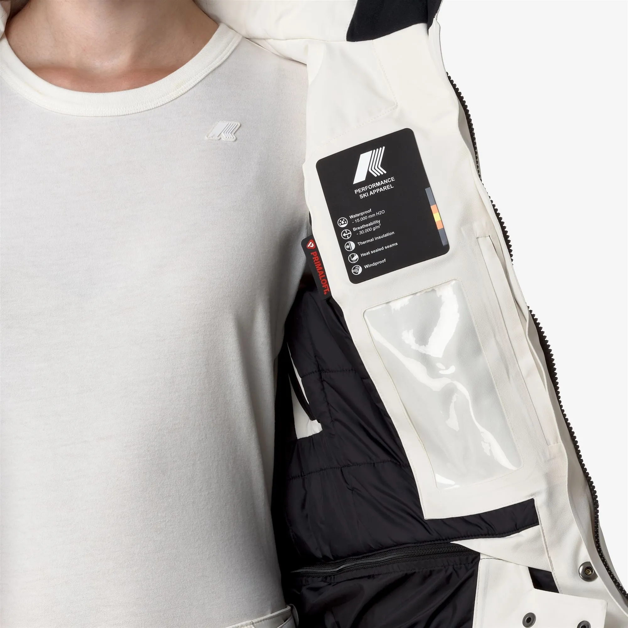 CHEVRIL MICROTWILL 2L - Jackets - Mid - WOMAN - White Gardenia sold by K-Way product image thumbnail 3