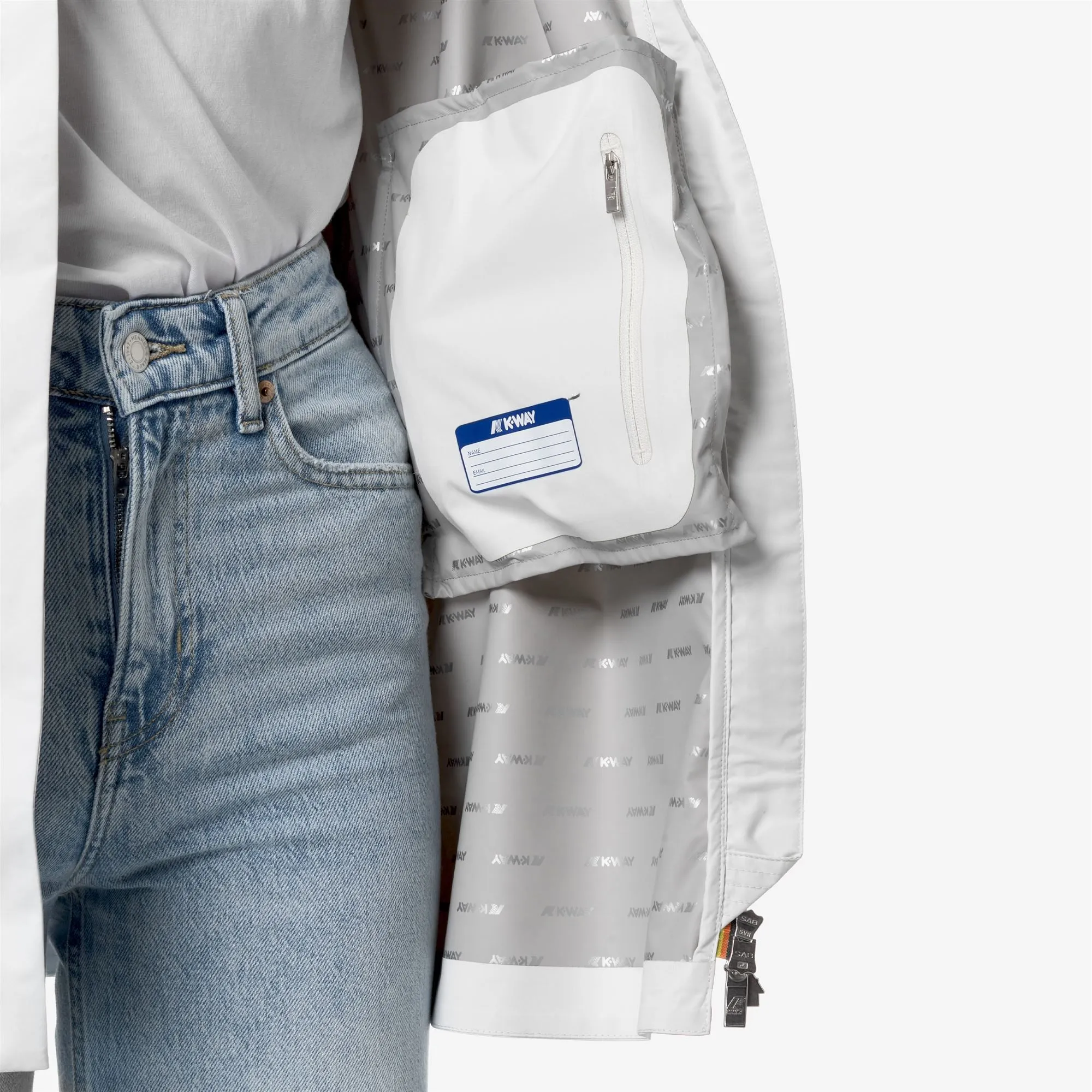 SOPHIE STRETCH DOT - Jackets - Mid - Woman - White sold by K-Way product image thumbnail 2