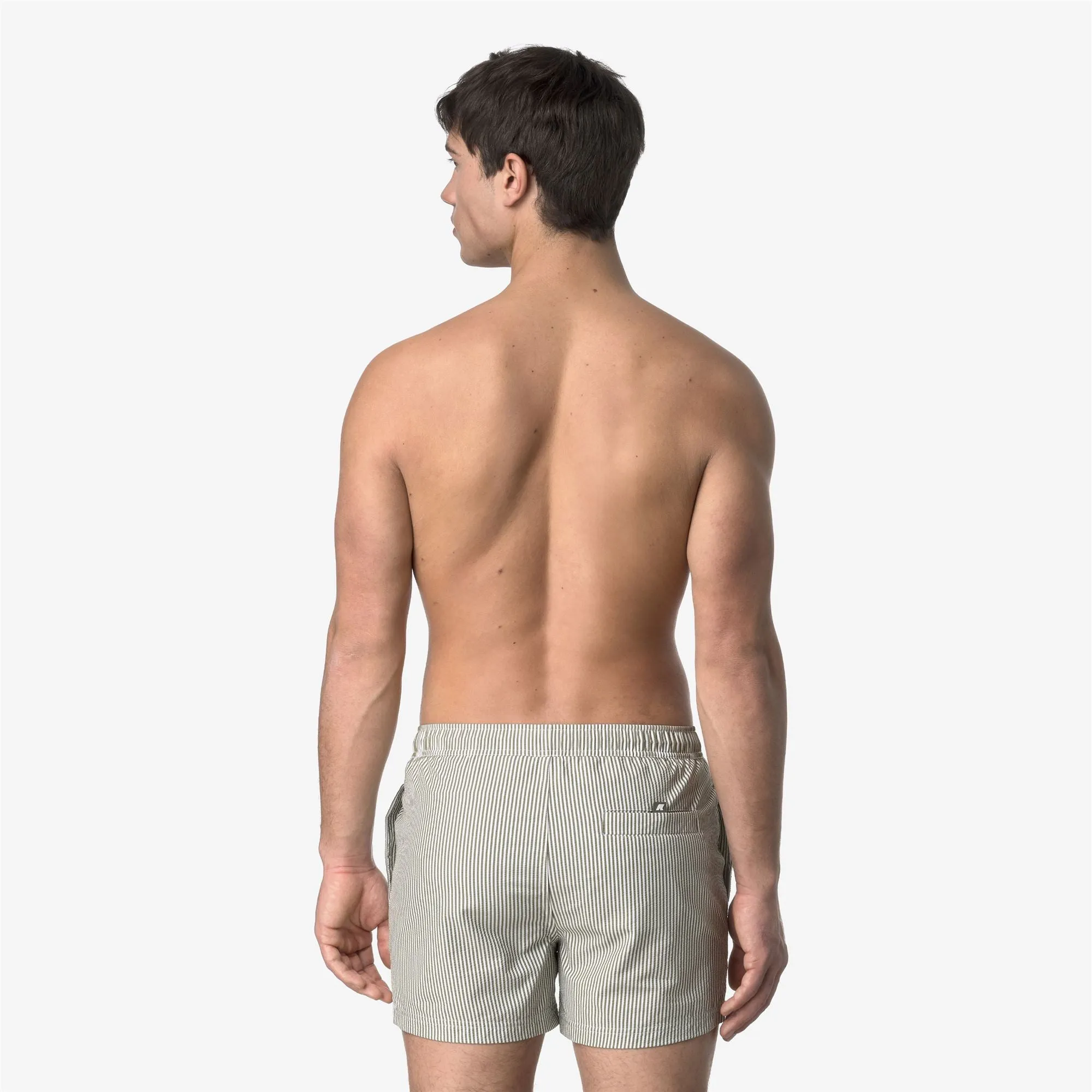 HAZEL MID STRIPES BEACH - Bathing Suits - Swimming Trunks - Man - White-Green Lichen sold by K-Way product image thumbnail 5