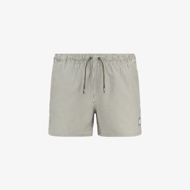 HAZEL MID STRIPES BEACH - Bathing Suits - Swimming Trunks - Man - White-Green Lichen made by K-Way