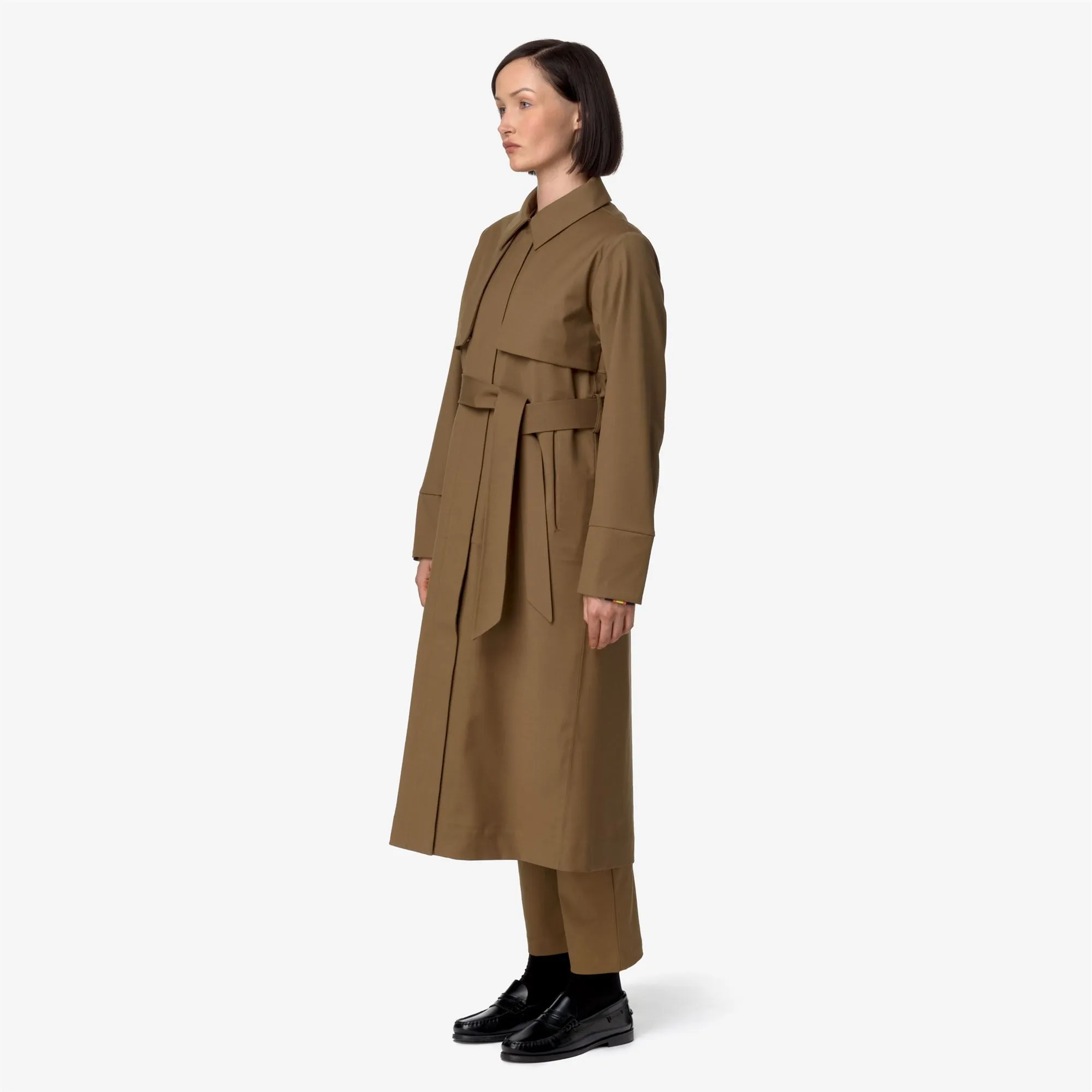 JESEL TECH WOOL BLEND - Jackets - Long - Woman - Brown Corda-Blue Depth sold by K-Way product image thumbnail 4