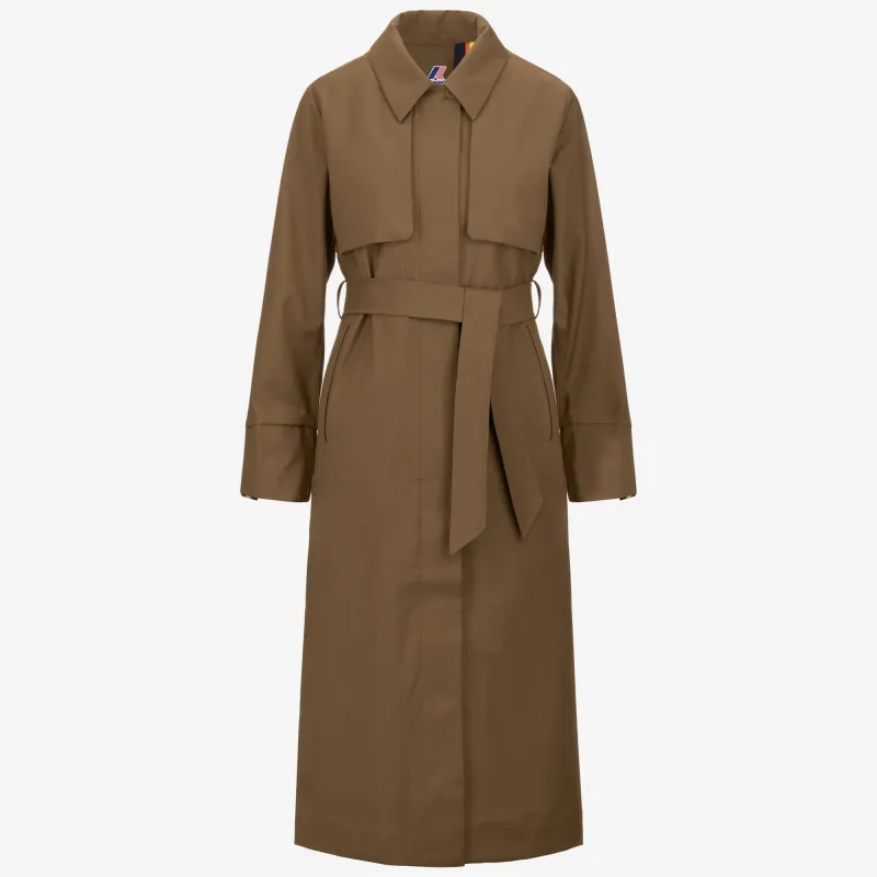 JESEL TECH WOOL BLEND - Jackets - Long - Woman - Brown Corda-Blue Depth made by K-Way