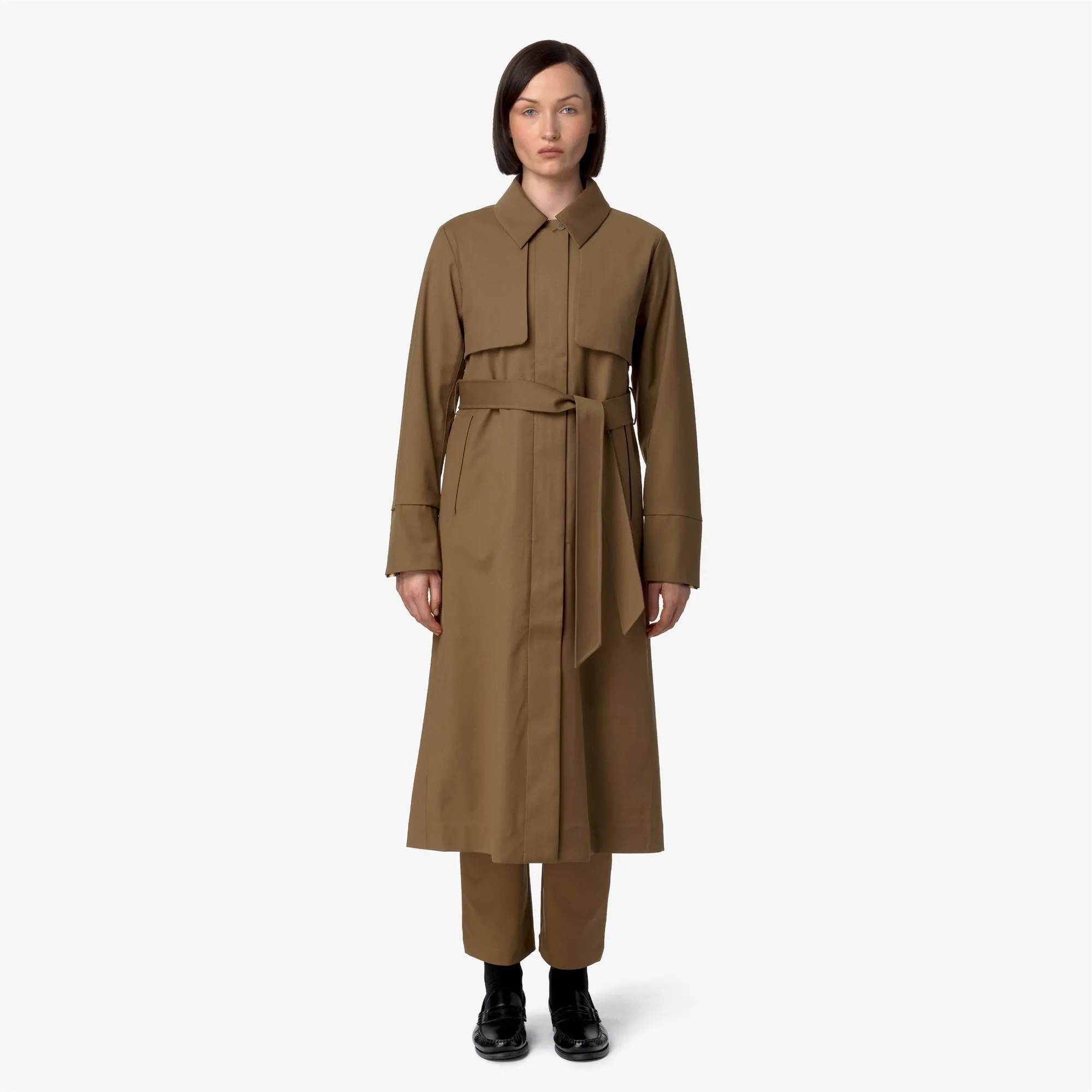 JESEL TECH WOOL BLEND - Jackets - Long - Woman - Brown Corda-Blue Depth sold by K-Way product image thumbnail 3