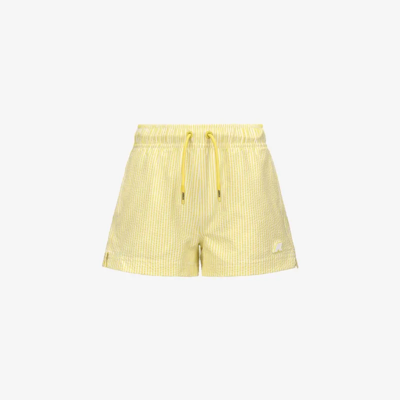 P. HAZEL STRIPES BEACH - Bathing Suits - Swimming Trunks - BOY - WHITE-GREEN ACACIA made by K-Way
