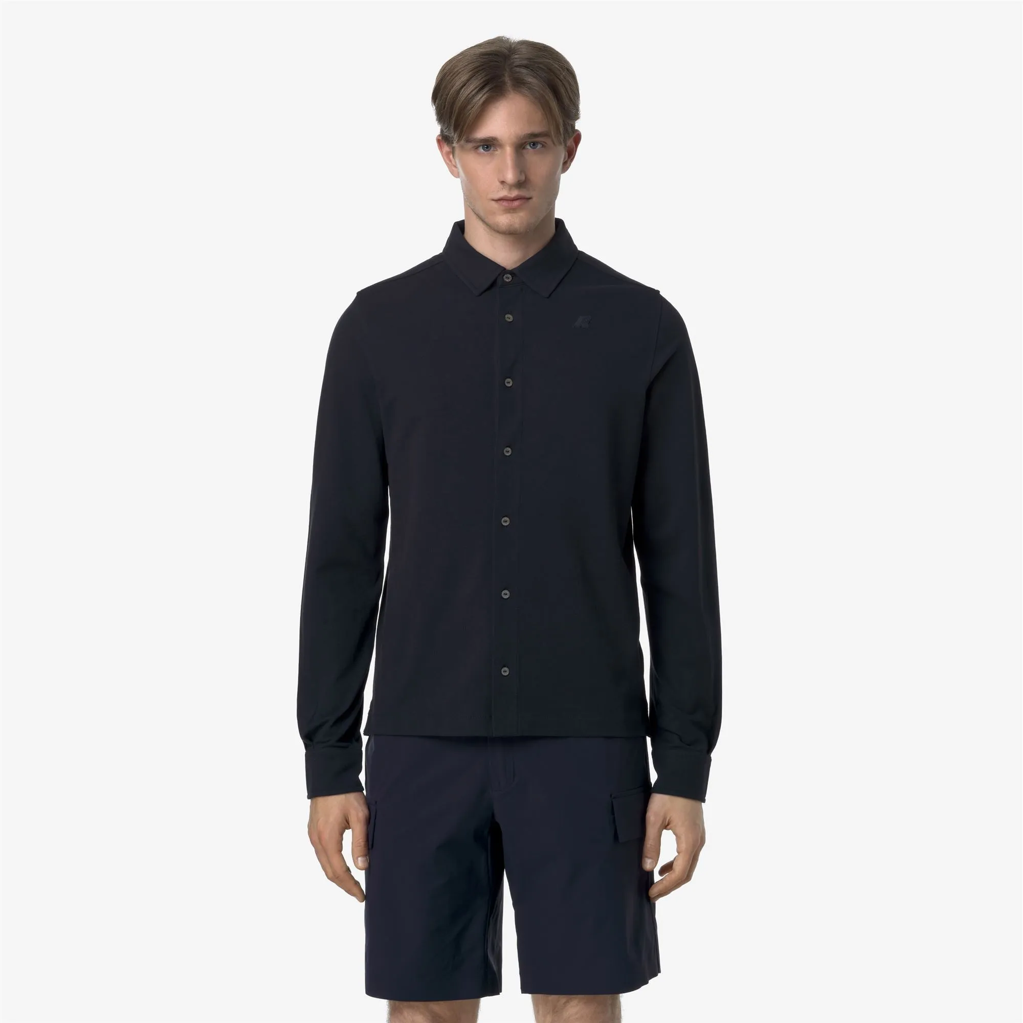 TIMOTHEE SLIM PIQUE - Shirts - Classic - Man - Blue Depth sold by K-Way product image thumbnail 3
