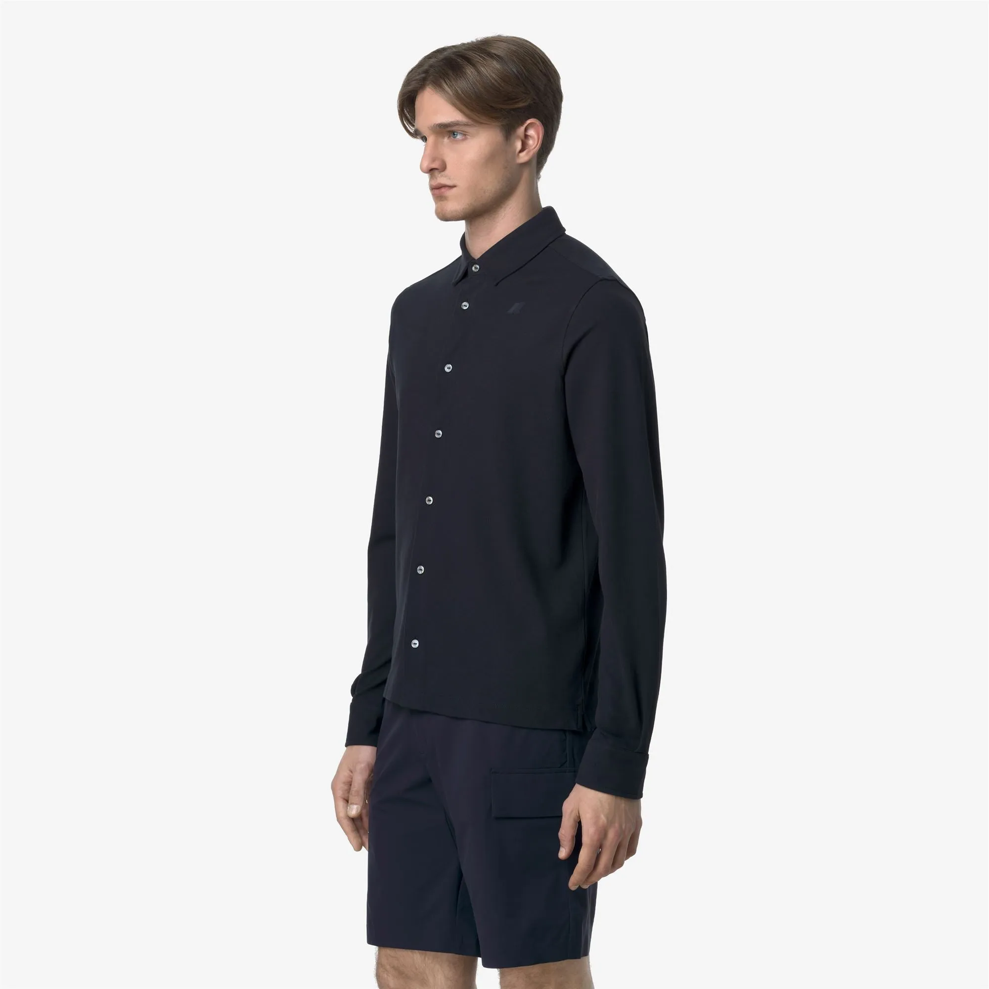TIMOTHEE SLIM PIQUE - Shirts - Classic - Man - Blue Depth sold by K-Way product image thumbnail 4
