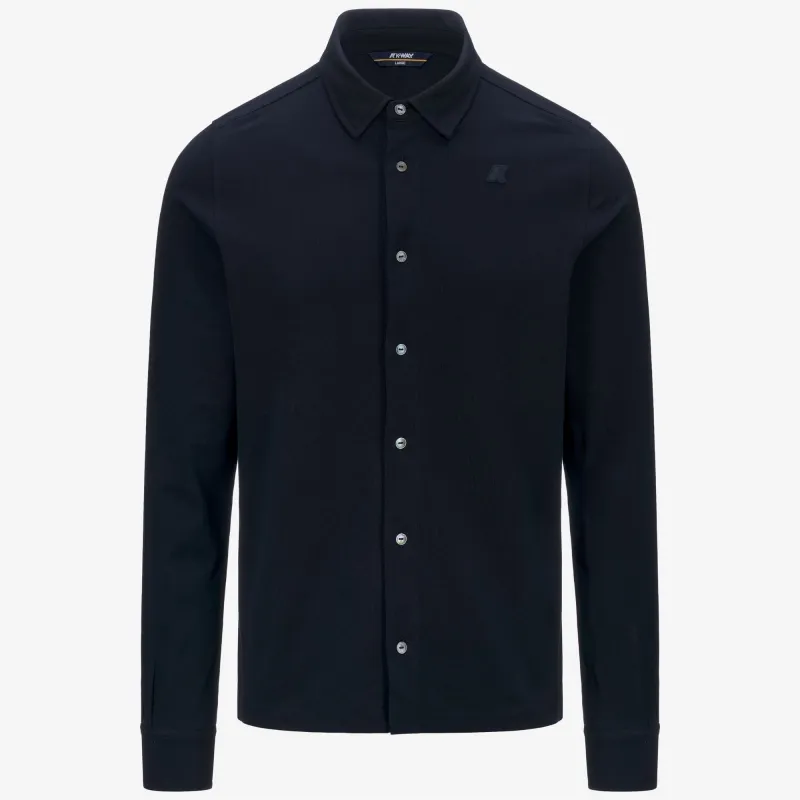 TIMOTHEE SLIM PIQUE - Shirts - Classic - Man - Blue Depth made by K-Way