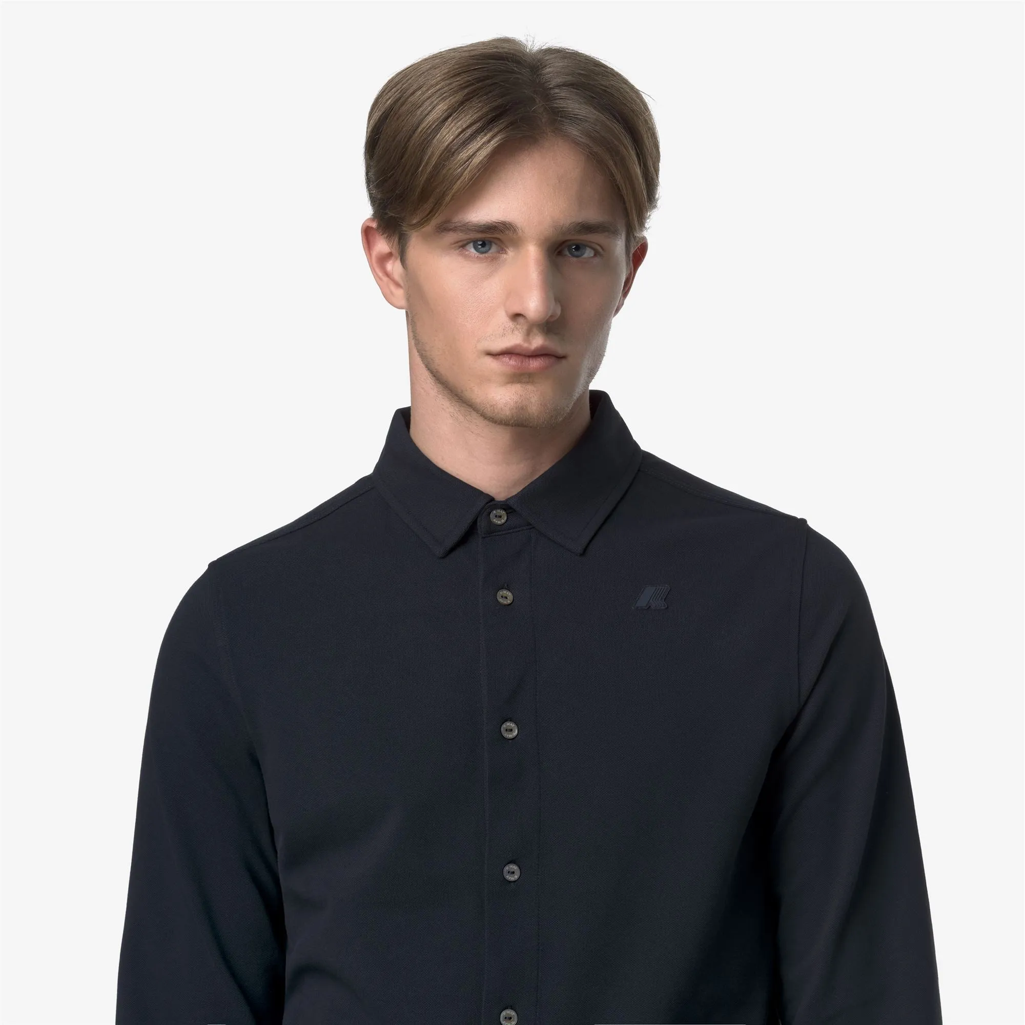 TIMOTHEE SLIM PIQUE - Shirts - Classic - Man - Blue Depth sold by K-Way product image thumbnail 2