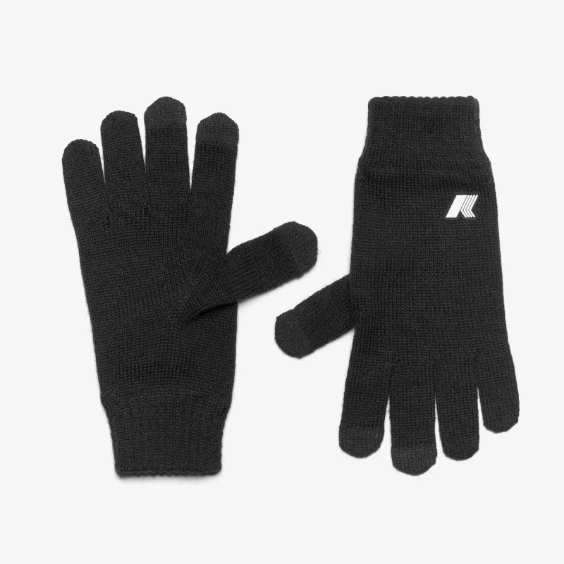 ALFRED CARDIGAN STITCH WOOL - Gloves - Glove - UNISEX - BLACK PURE MELANGE sold by K-Way