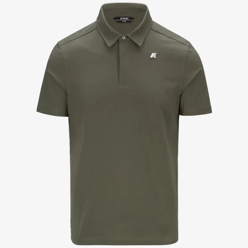 VINCELLE LIGHT STRETCH JERSEY - Polo Shirts - Polo - MAN - GREEN LICHEN sold by K-Way