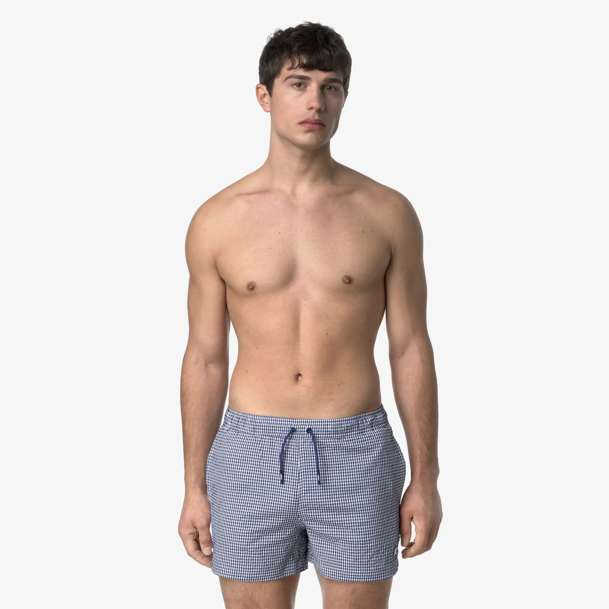 HAZEL CHECK BEACH - Bathing Suits - Swimming Trunks - MAN - WHITE-BLUE DEEP COBALT sold by K-Way product image thumbnail 3