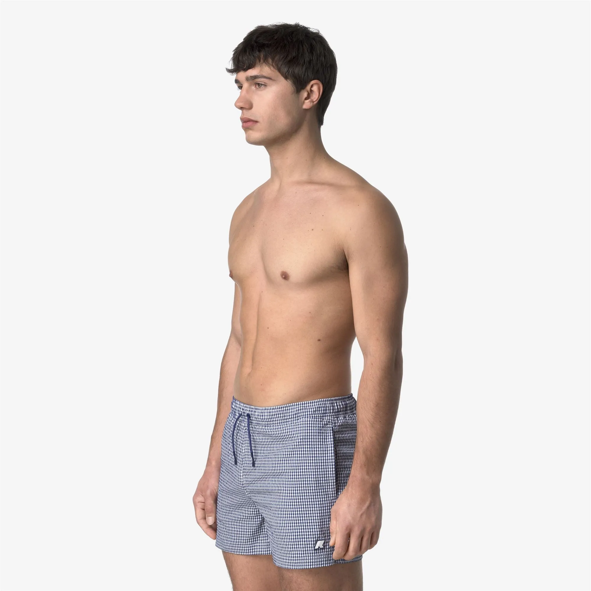 HAZEL CHECK BEACH - Bathing Suits - Swimming Trunks - MAN - WHITE-BLUE DEEP COBALT sold by K-Way product image thumbnail 4