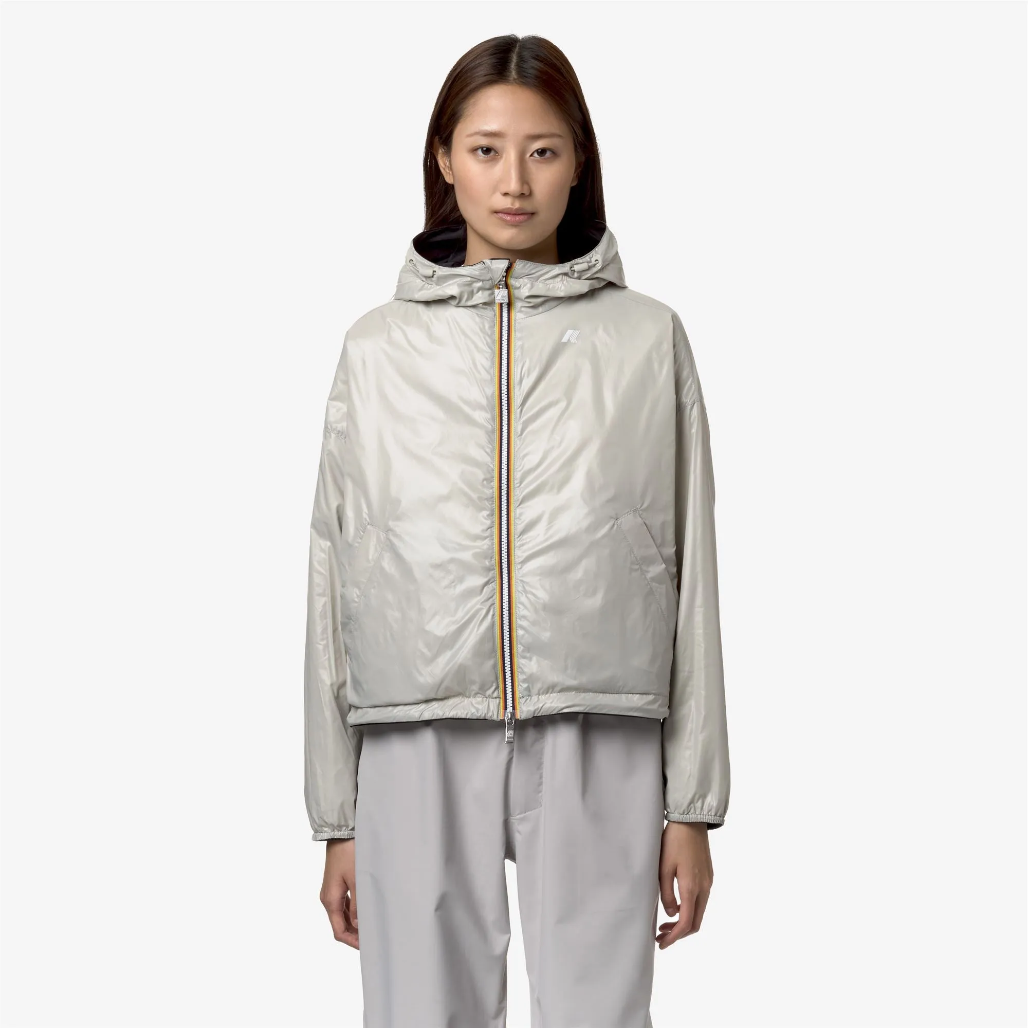 LAURETTE PLUS.2 REVERSIBLE - Jackets - Short - WOMAN - BLACK P-BEIGE LT sold by K-Way product image thumbnail 3