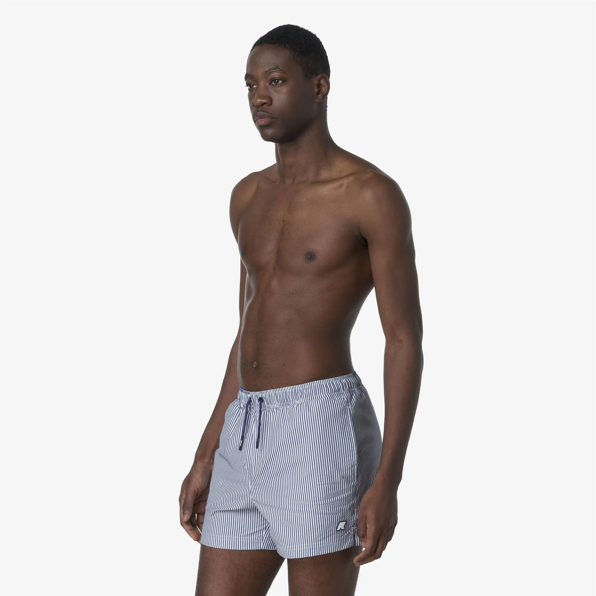 HAZEL MID STRIPES BEACH - Bathing Suits - Swimming Trunks - MAN - WHITE-BLUE DEEP COBALT sold by K-Way product image thumbnail 4