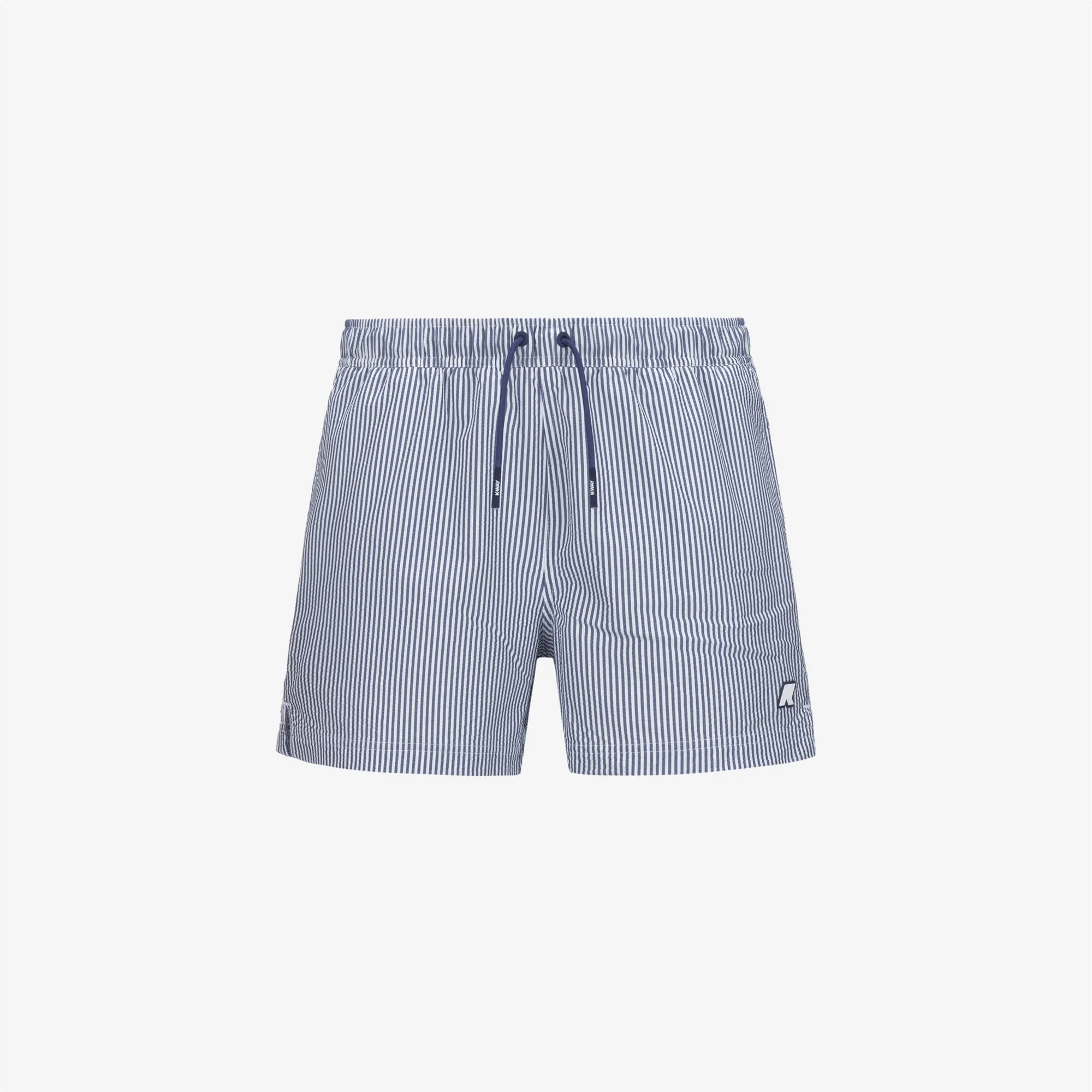 HAZEL MID STRIPES BEACH - Bathing Suits - Swimming Trunks - MAN - WHITE-BLUE DEEP COBALT sold by K-Way
