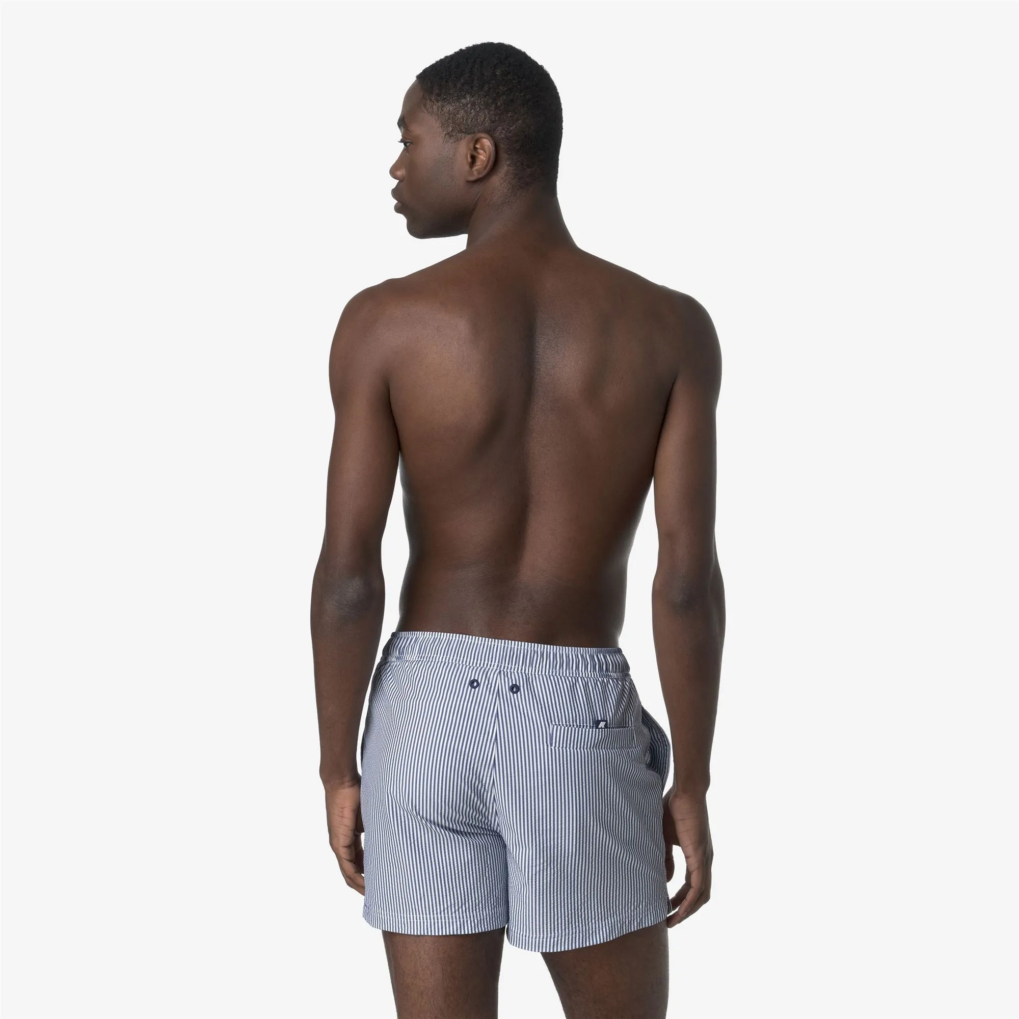 HAZEL MID STRIPES BEACH - Bathing Suits - Swimming Trunks - MAN - WHITE-BLUE DEEP COBALT sold by K-Way product image thumbnail 5