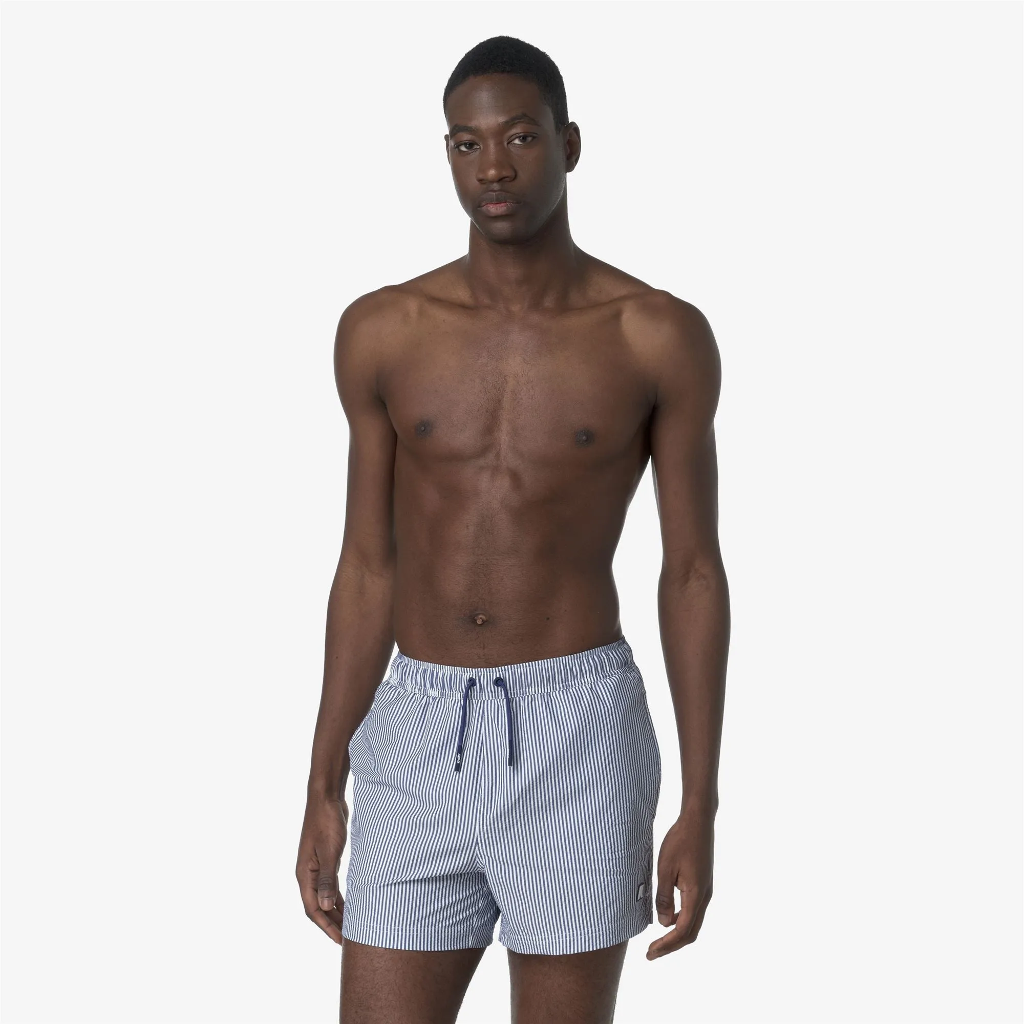 HAZEL MID STRIPES BEACH - Bathing Suits - Swimming Trunks - MAN - WHITE-BLUE DEEP COBALT sold by K-Way product image thumbnail 3