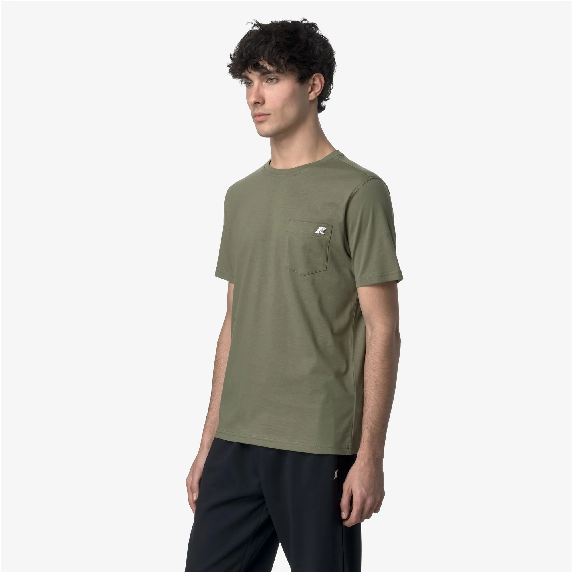 SIGUR SLIM JERSEY - T-Shirts & Top - T-Shirt - Man - Green Lichen sold by K-Way product image thumbnail 4