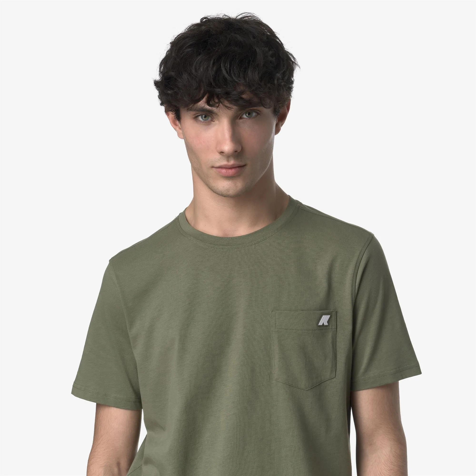 SIGUR SLIM JERSEY - T-Shirts & Top - T-Shirt - Man - Green Lichen sold by K-Way product image thumbnail 2