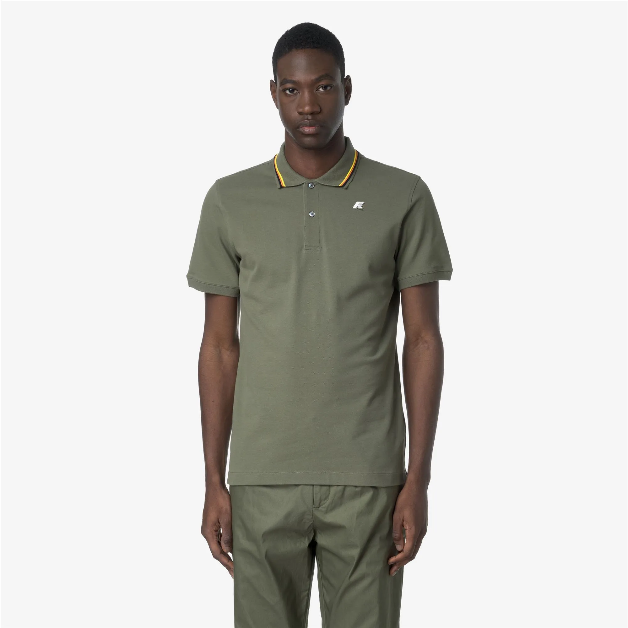 JUD PIQUE - Polo Shirts - Polo - MAN - GREEN LICHEN sold by K-Way product image thumbnail 3