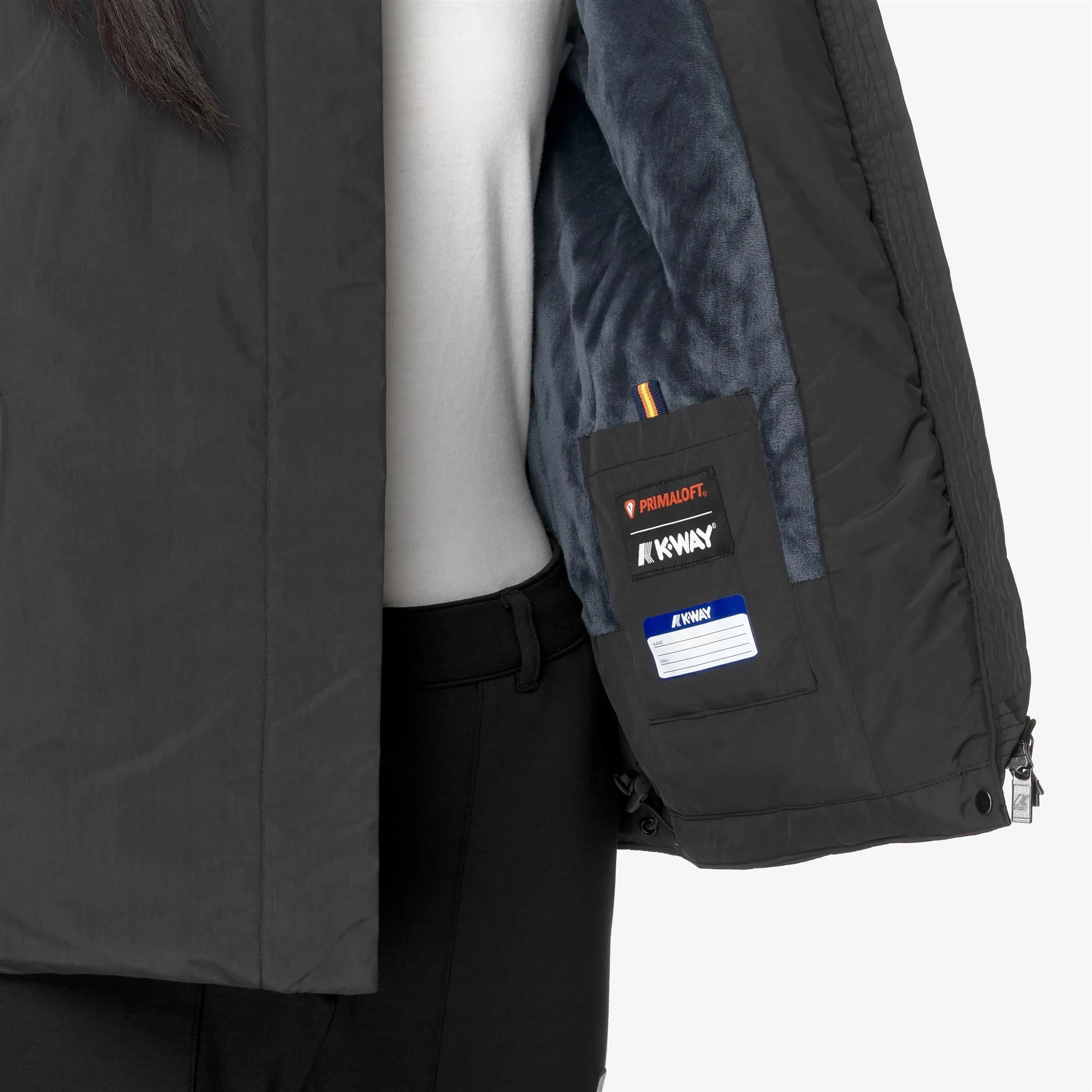 LIL SOFT TOUCH MARMOTTA - Jackets - Short - WOMAN - Black P-Blue A sold by K-Way product image thumbnail 2
