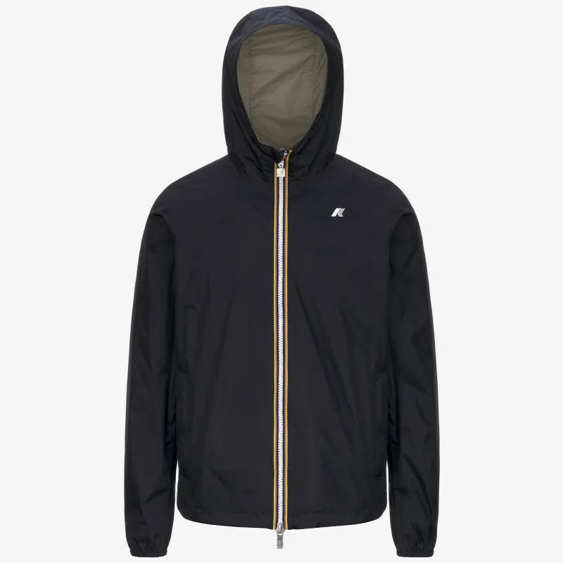 JAKE PLUS.2 REVERSIBLE - Jackets - Short - MAN - BLACK PURE-GREEN LICHEN sold by K-Way