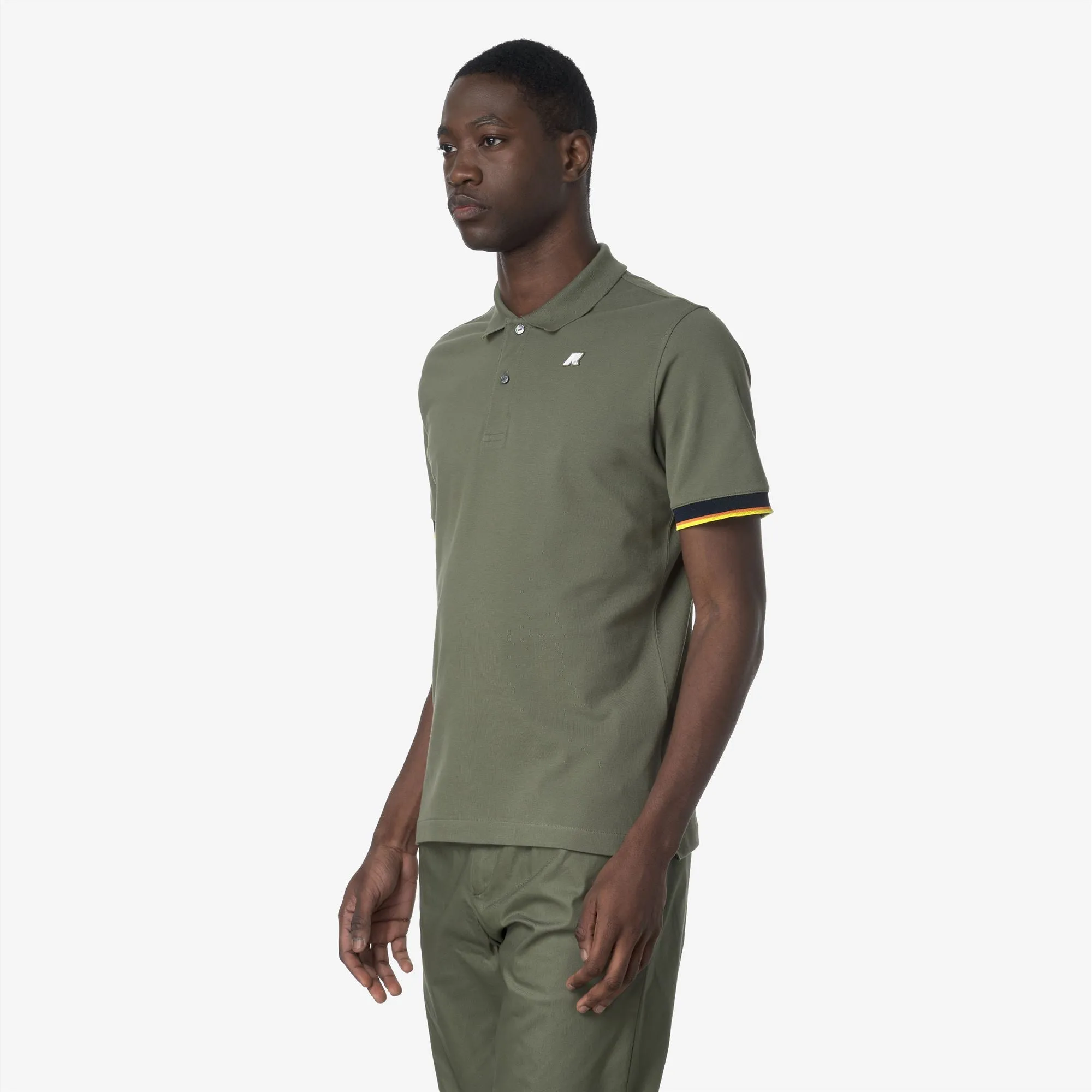 VINCENT PIQUE - Polo Shirts - Polo - MAN - GREEN LICHEN sold by K-Way product image thumbnail 4