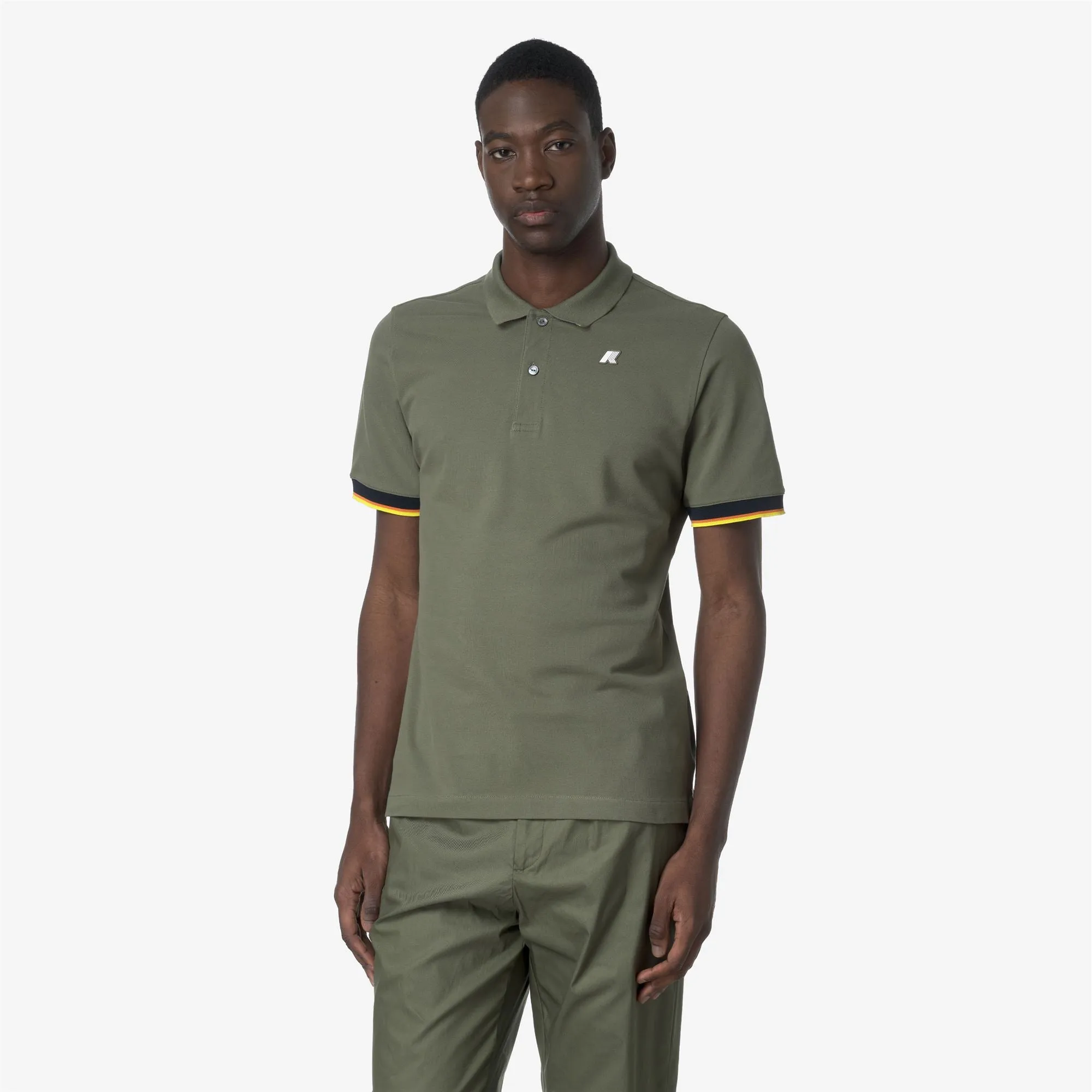 VINCENT PIQUE - Polo Shirts - Polo - MAN - GREEN LICHEN sold by K-Way product image thumbnail 3