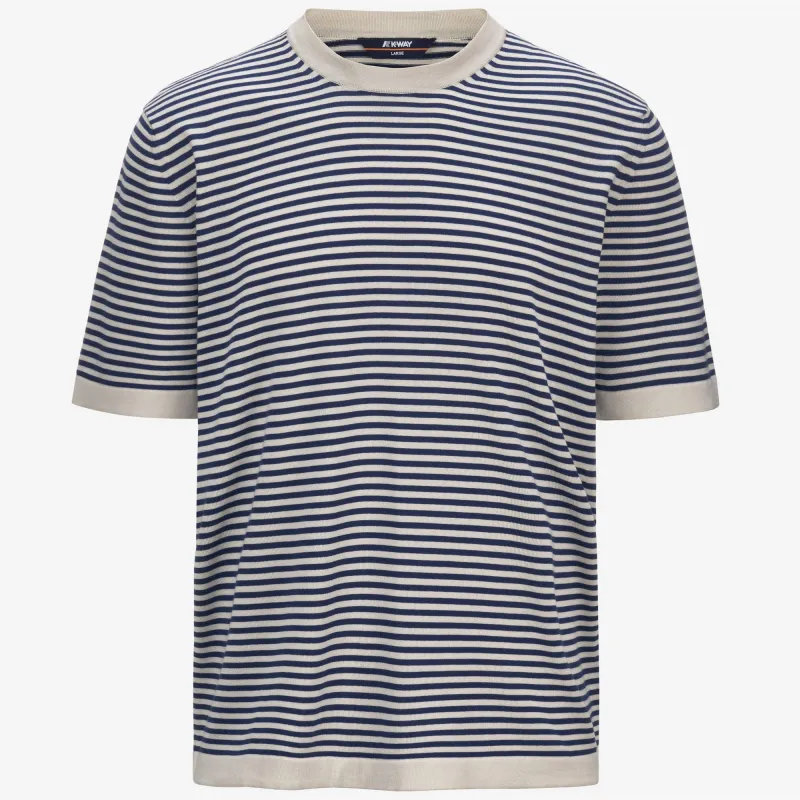COMBE STRIPES - Knitwear - Pull  Over - MAN - BEIGE LT-BLUE DEPTHS made by K-Way