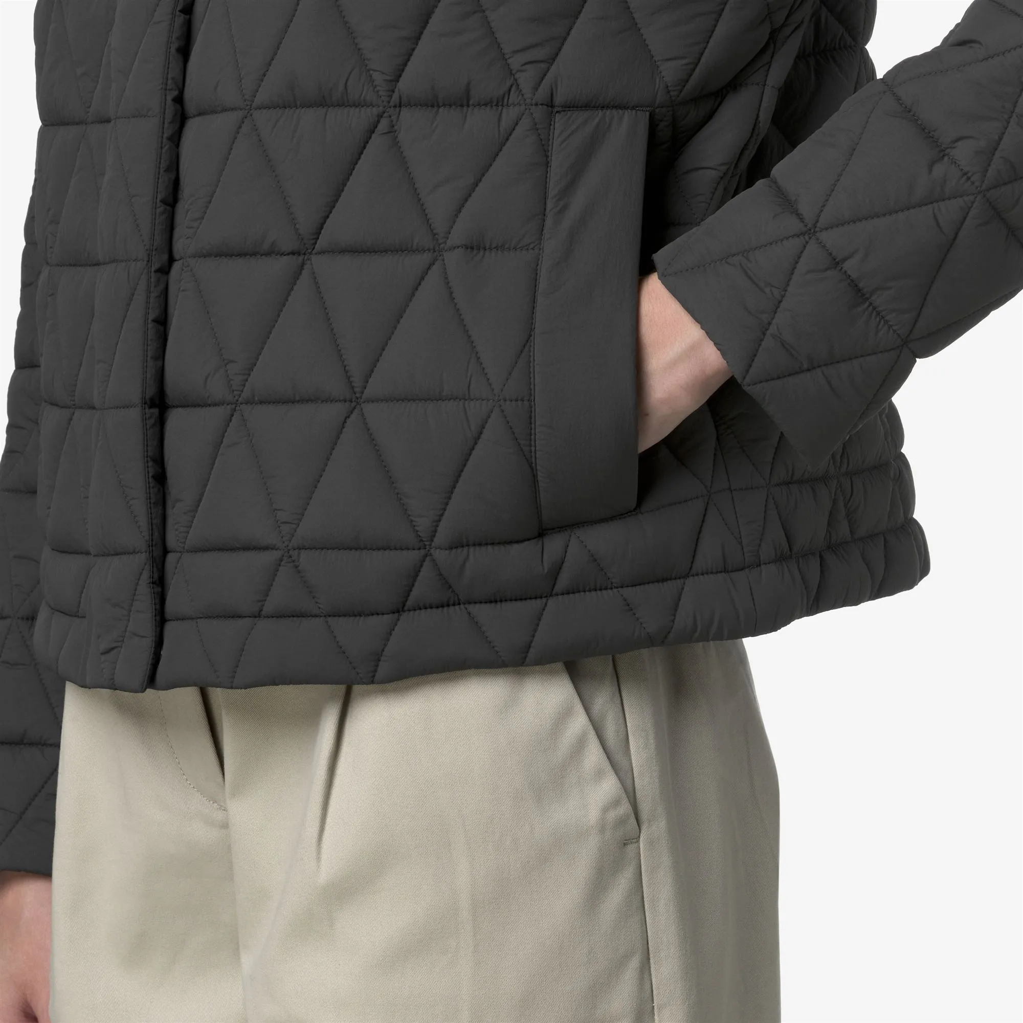 SABRINA DIAMOND QUILTED WARM - Jackets - Short - WOMAN - Grey Shadow Dk sold by K-Way product image thumbnail 2