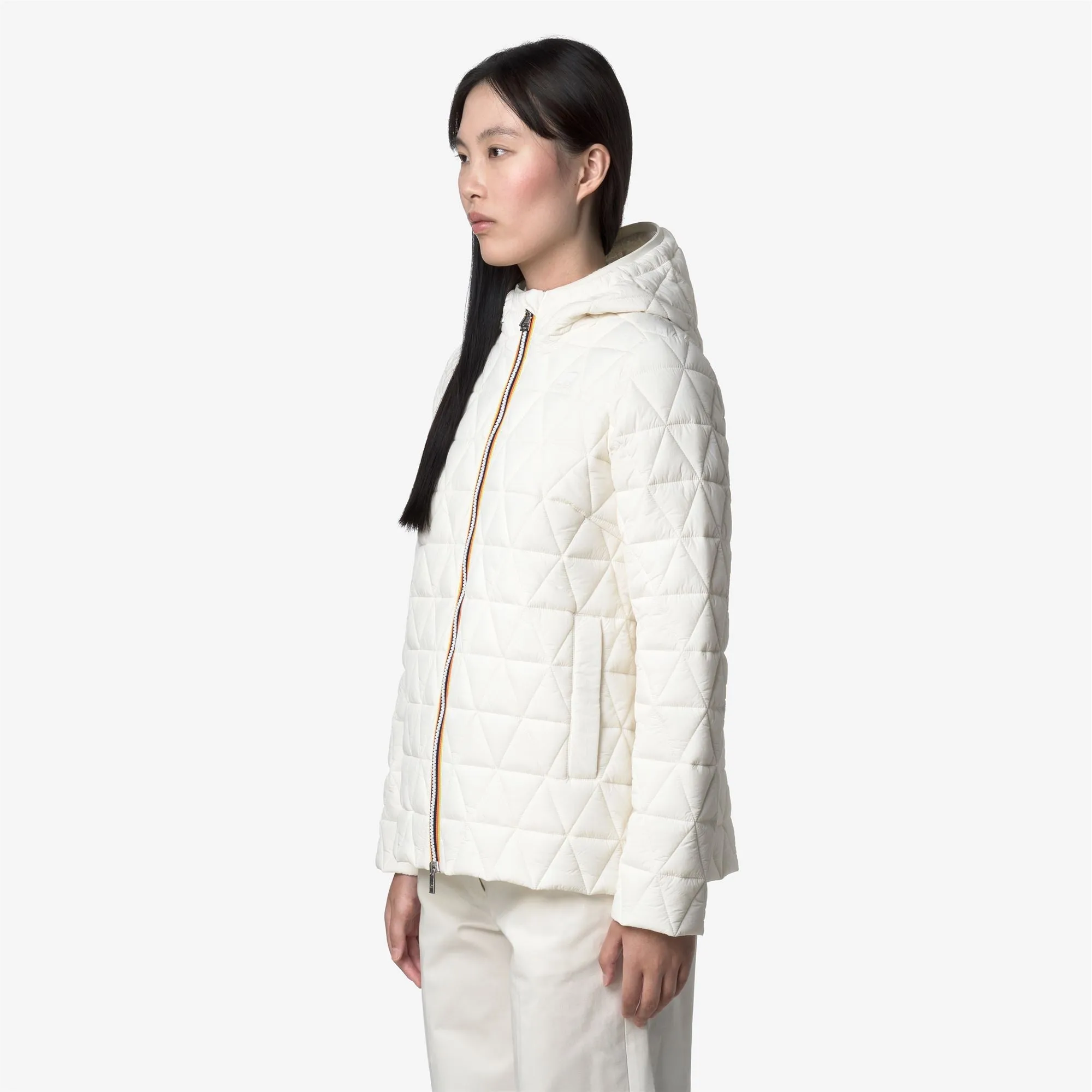 MADLAINE DIAMOND QUILTED WARM - Jackets - Short - Woman - White Gardenia sold by K-Way product image thumbnail 4