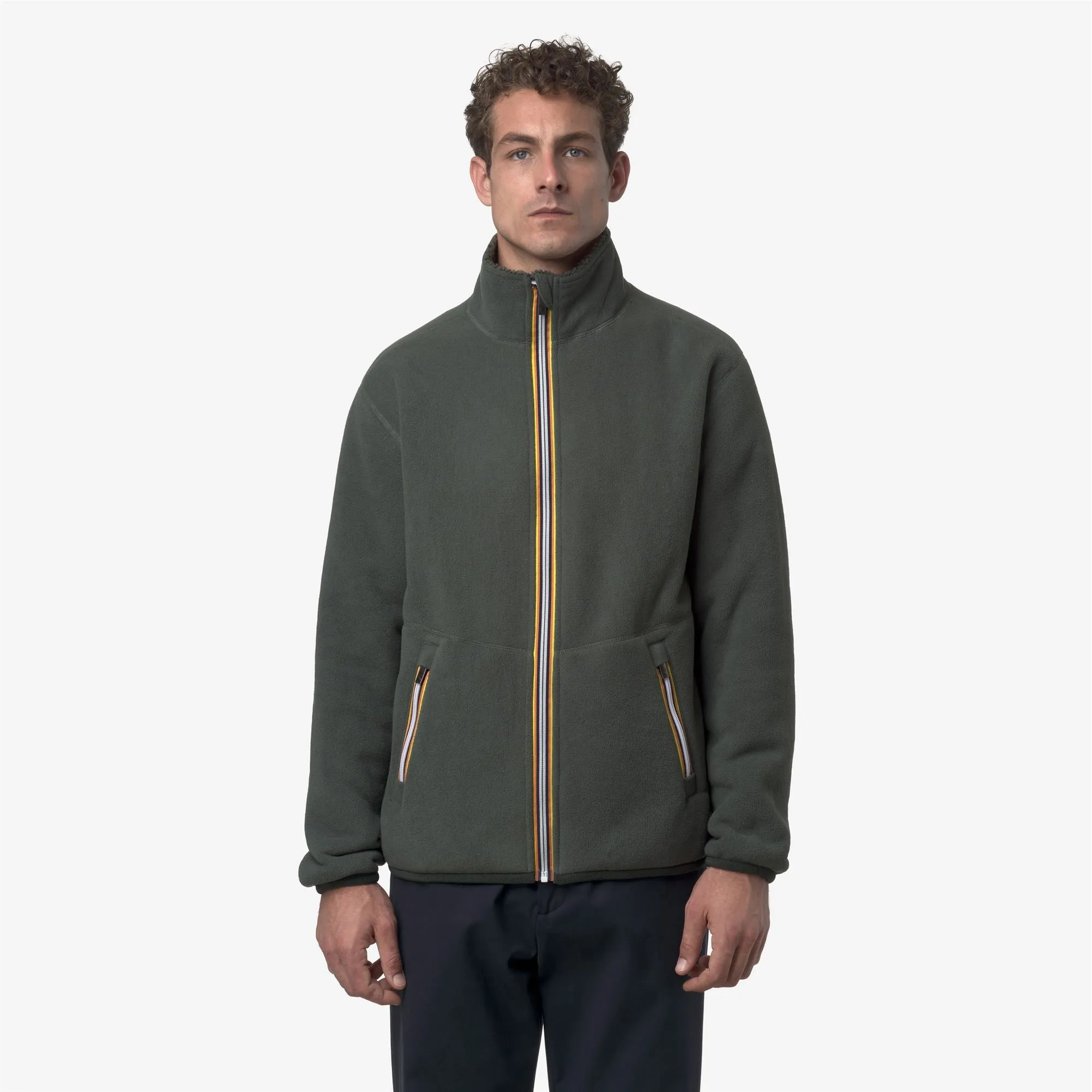 PASCAL SHERPA POLAR DOUBLE - Fleece - Jacket - Man - Green Blackish Combo-GREEN BLACKISH sold by K-Way product image thumbnail 3