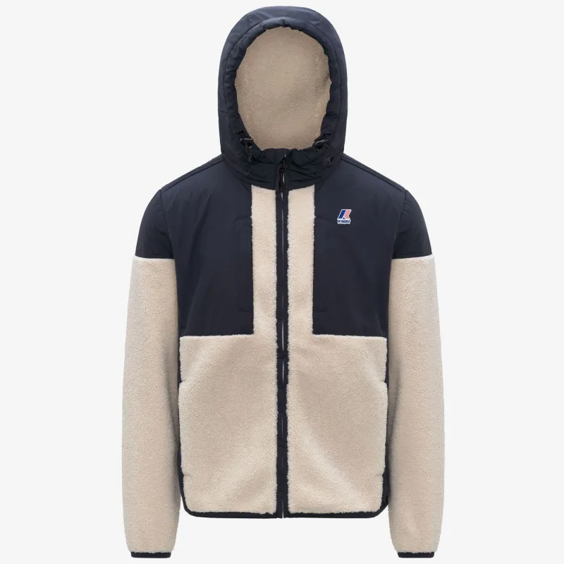 SAMSON 4.0 ORSETTO - Fleece - Hoodie Full Zip - Unisex - Blue Depth-Ecru made by K-Way