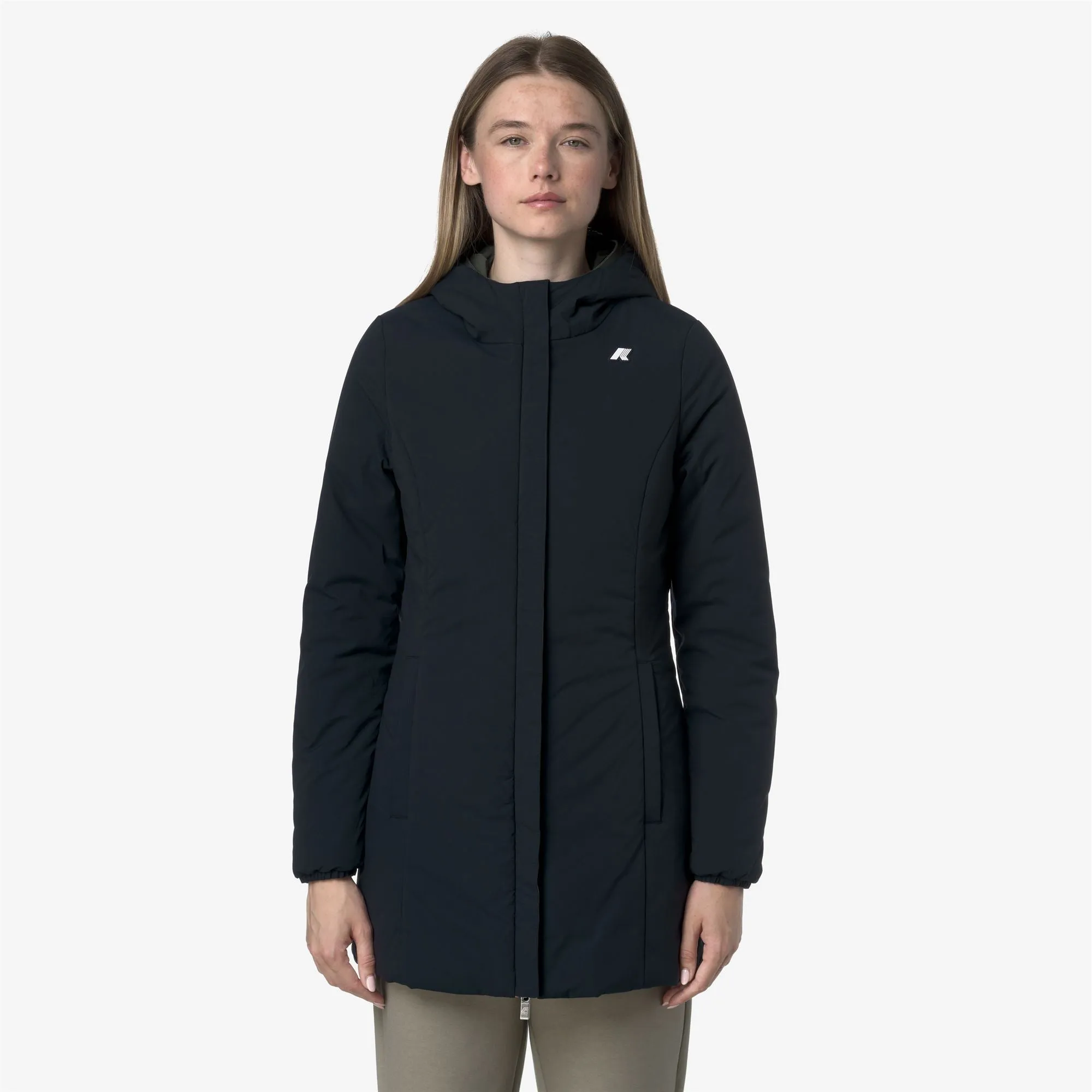 DENISE ST WARM DOUBLE - Jackets - Mid - Woman - GREEN BLACKISH -Blue Depth sold by K-Way product image thumbnail 3