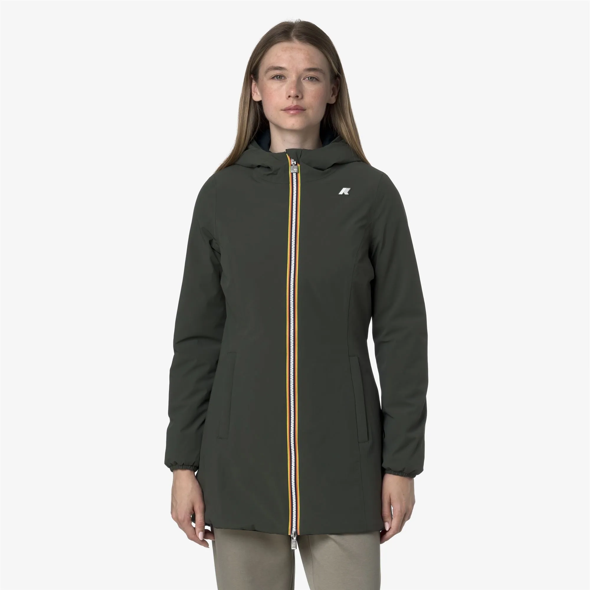 DENISE ST WARM DOUBLE - Jackets - Mid - Woman - GREEN BLACKISH -Blue Depth sold by K-Way product image thumbnail 4