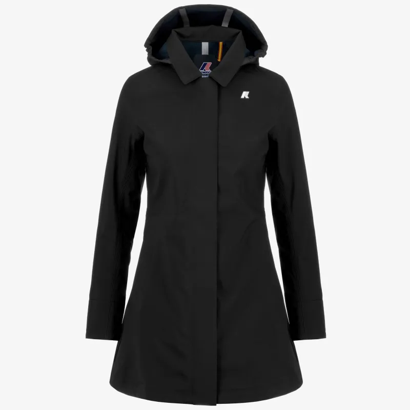 MATHY BONDED - Jackets - 3/4 LENGTH - WOMAN - Black-Blue Depth sold by K-Way