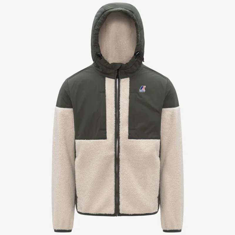 SAMSON 4.0 ORSETTO - Fleece - Hoodie Full Zip - UNISEX - GREEN BLACKISH--Ecru sold by K-Way