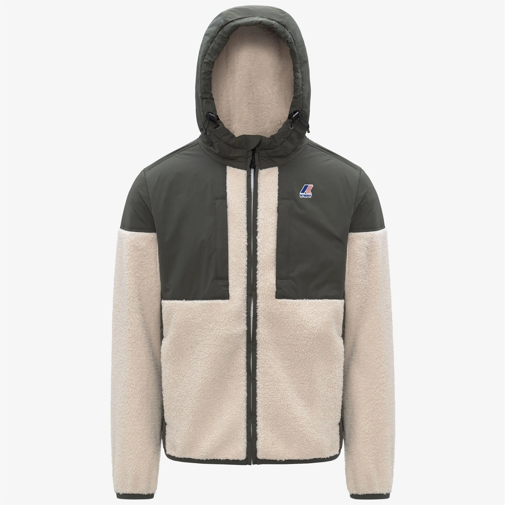 SAMSON 4.0 ORSETTO - Fleece - Hoodie Full Zip - Unisex - GREEN BLACKISH--Ecru sold by K-Way