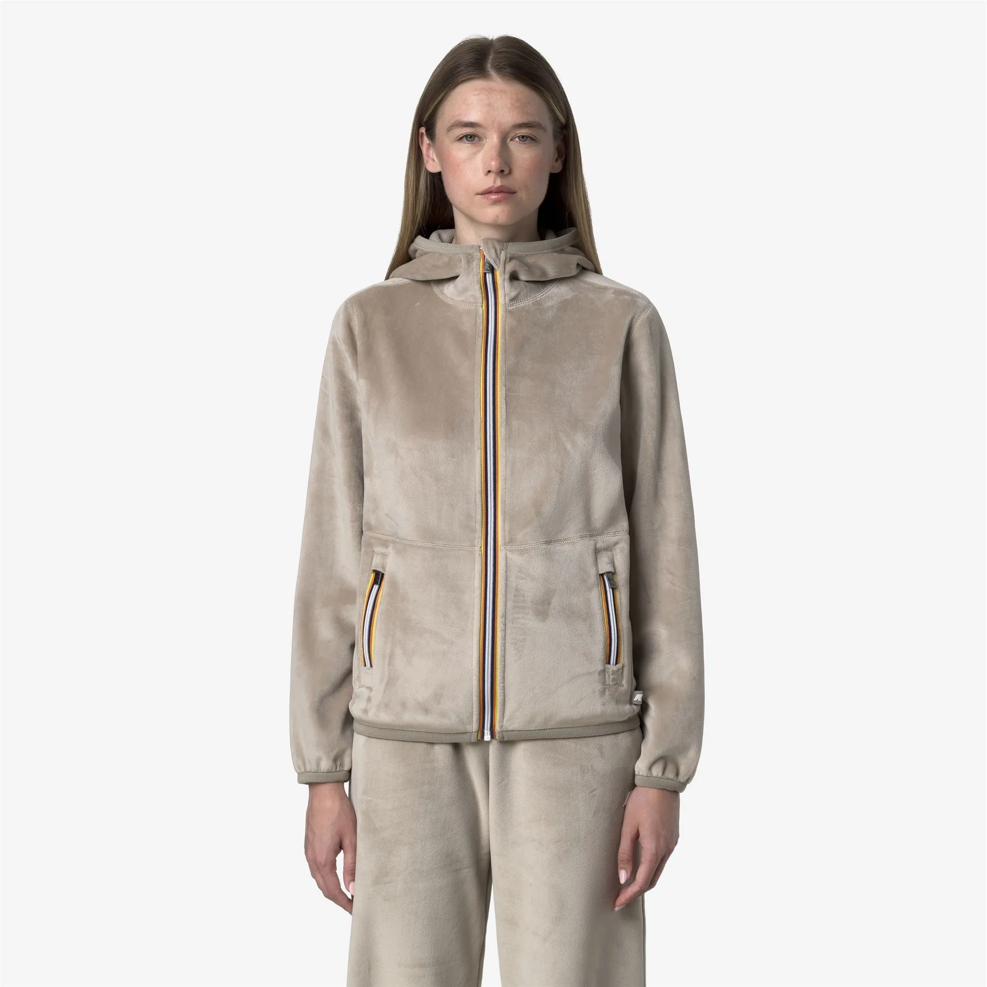 LILY VELOUR POLAR DOUBLE - Fleece - Jacket - Woman - Beige Cashmere-Beige Cashmere sold by K-Way product image thumbnail 4