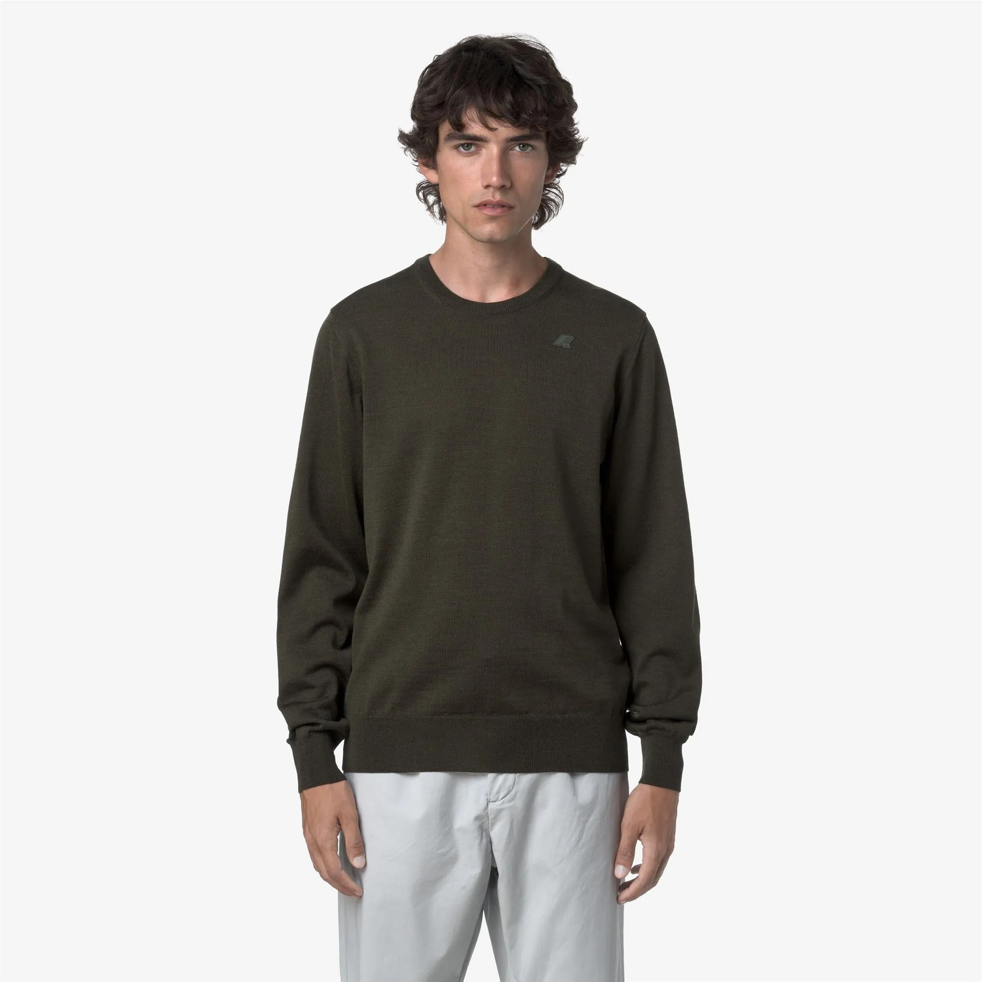 SEBASTIEN MERINO - Knitwear - Pull Over - MAN - GREEN BLACKISH sold by K-Way product image thumbnail 3