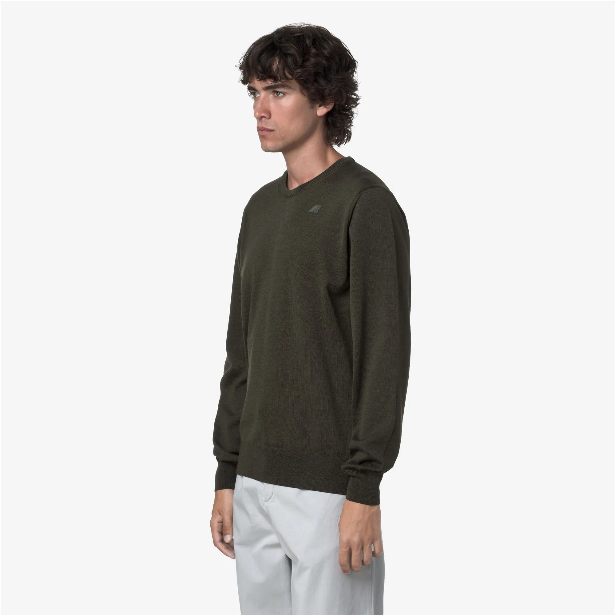 SEBASTIEN MERINO - Knitwear - Pull Over - MAN - GREEN BLACKISH sold by K-Way product image thumbnail 4