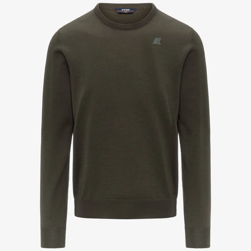SEBASTIEN MERINO - Knitwear - Pull  Over - MAN - GREEN BLACKISH sold by K-Way