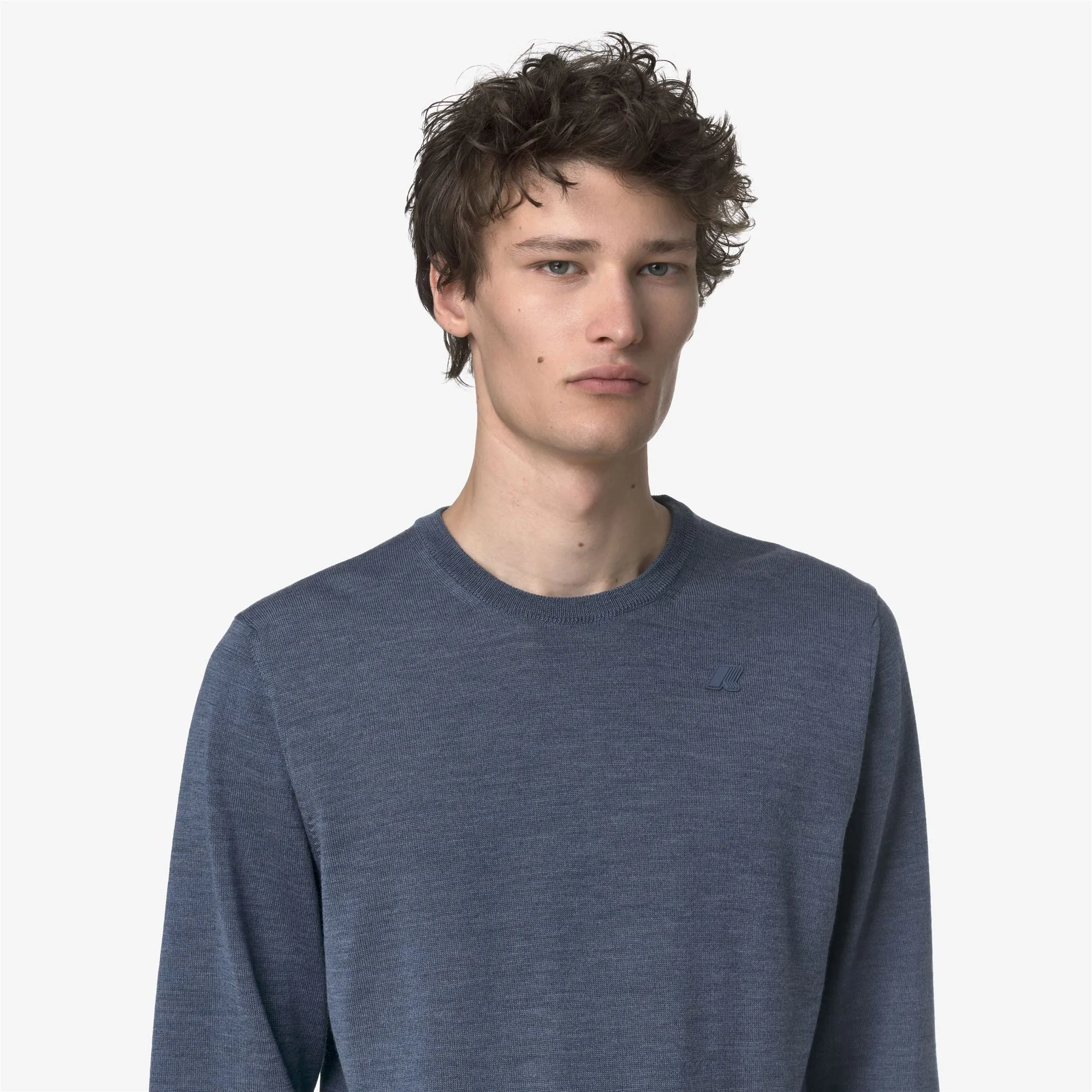 SEBASTIEN MERINO - Knitwear - Pull Over - MAN - Blue Avion Mel sold by K-Way product image thumbnail 2