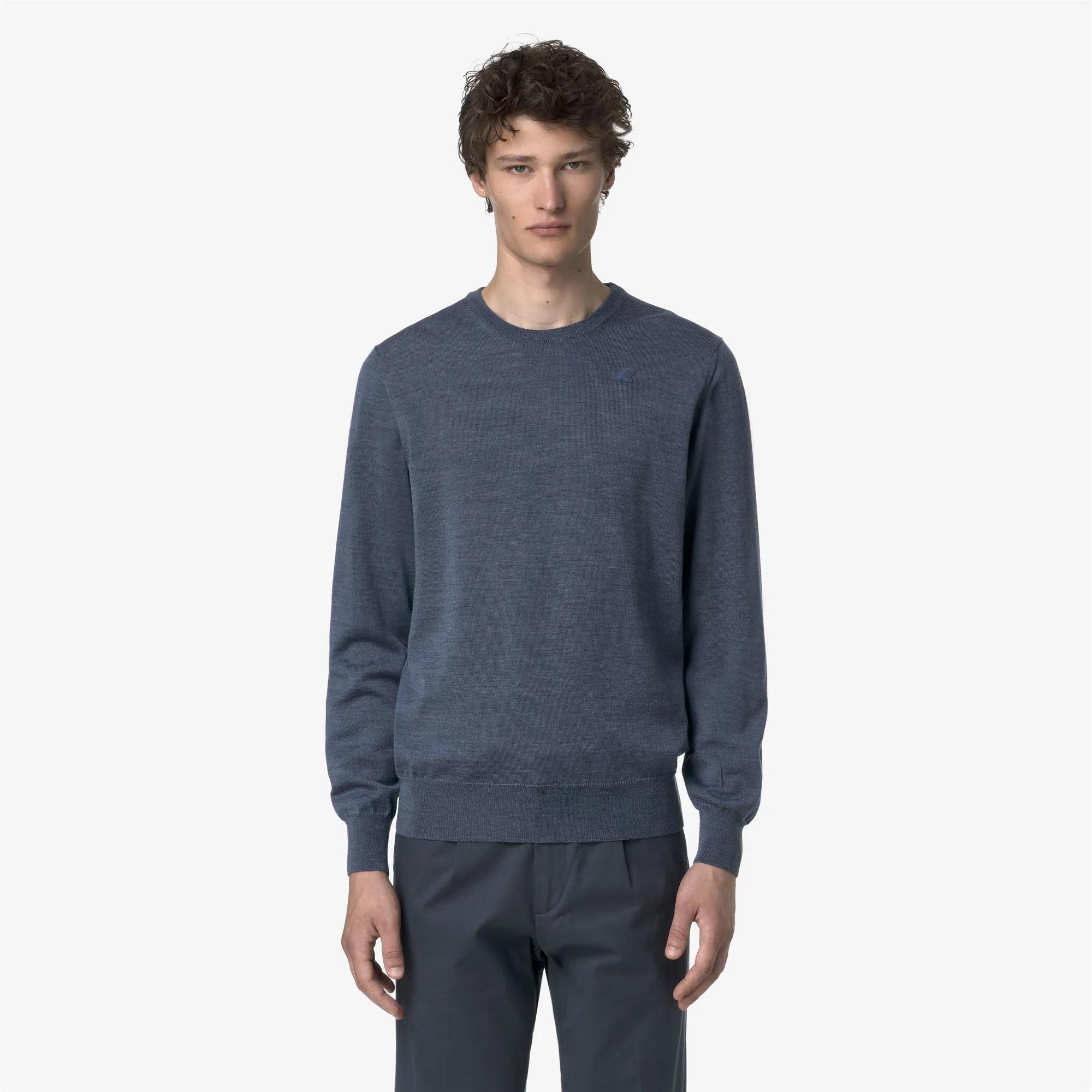 SEBASTIEN MERINO - Knitwear - Pull Over - MAN - Blue Avion Mel sold by K-Way product image thumbnail 3