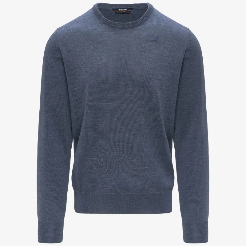 SEBASTIEN MERINO - Knitwear - Pull  Over - MAN - Blue Avion Mel sold by K-Way