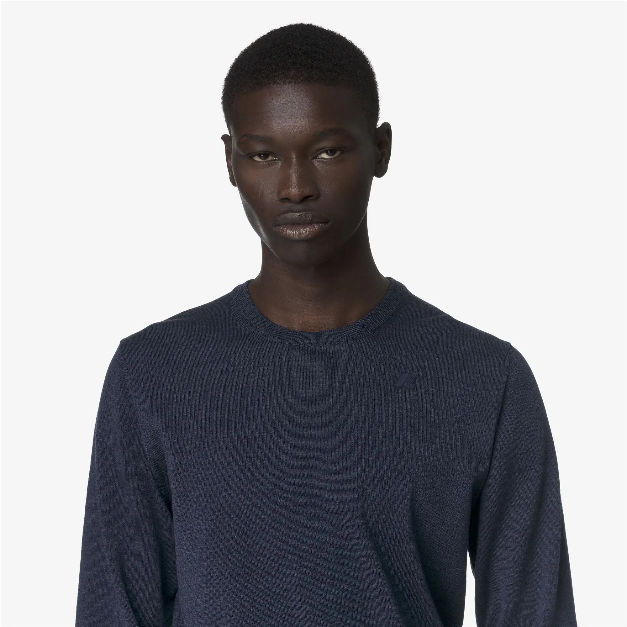 SEBASTIEN MERINO - Knitwear - Pull Over - Man - Blue Faded Mel-Blue Faded sold by K-Way product image thumbnail 2
