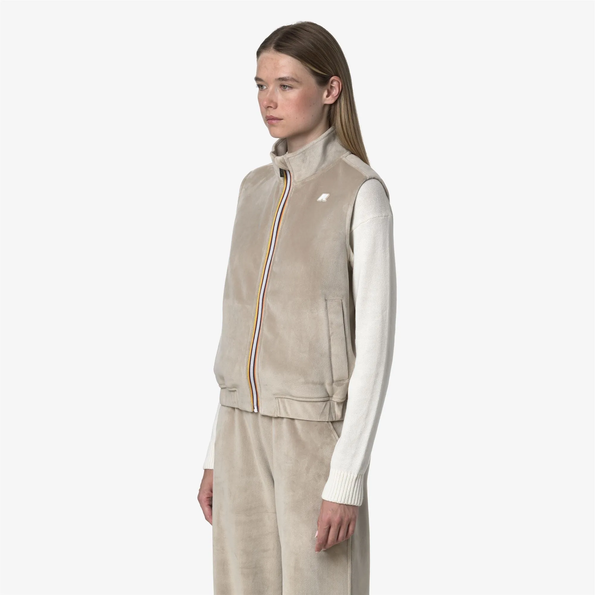 VIVIELME VELOUR POLAR - Fleece - Vest - Woman - Beige Cashmere-Beige Cashmere sold by K-Way product image thumbnail 4