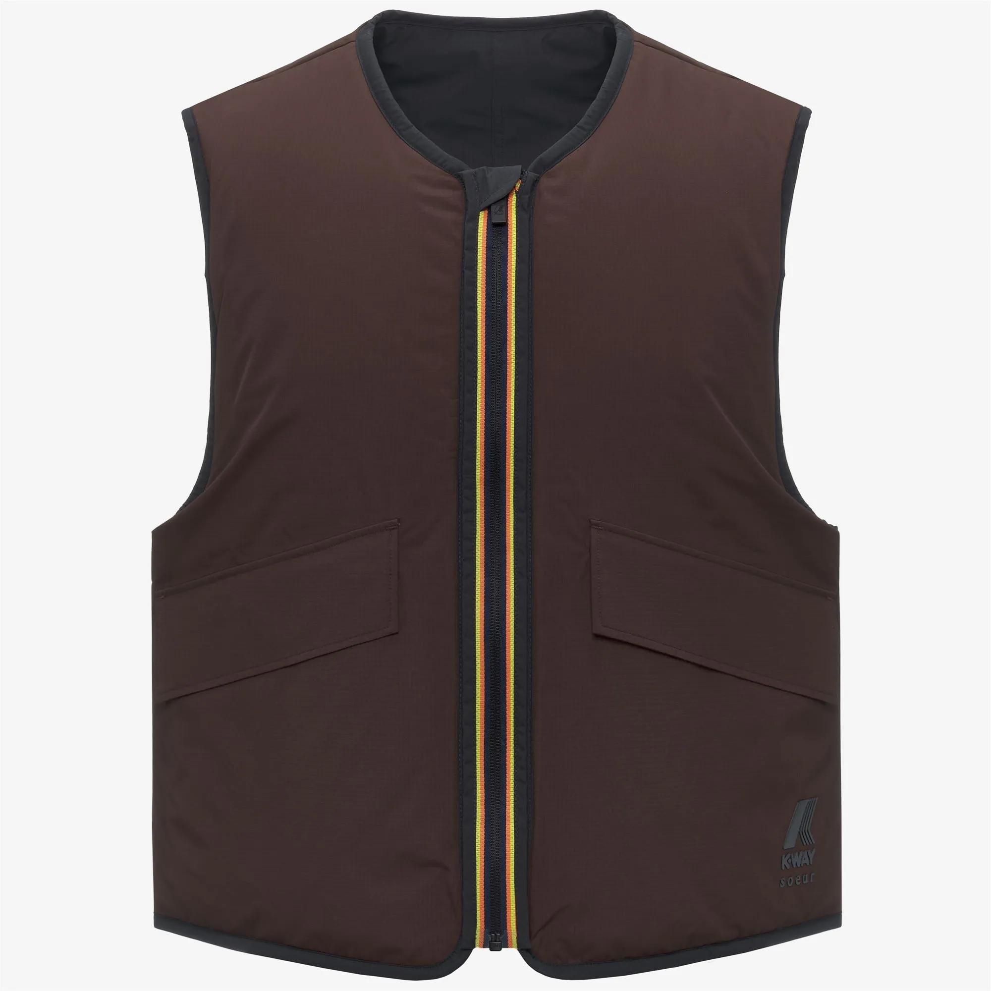 WES PADDED SOEUR - Jackets - Vest - WOMAN - Black Sand-Brown Coffee sold by K-Way product image thumbnail 2