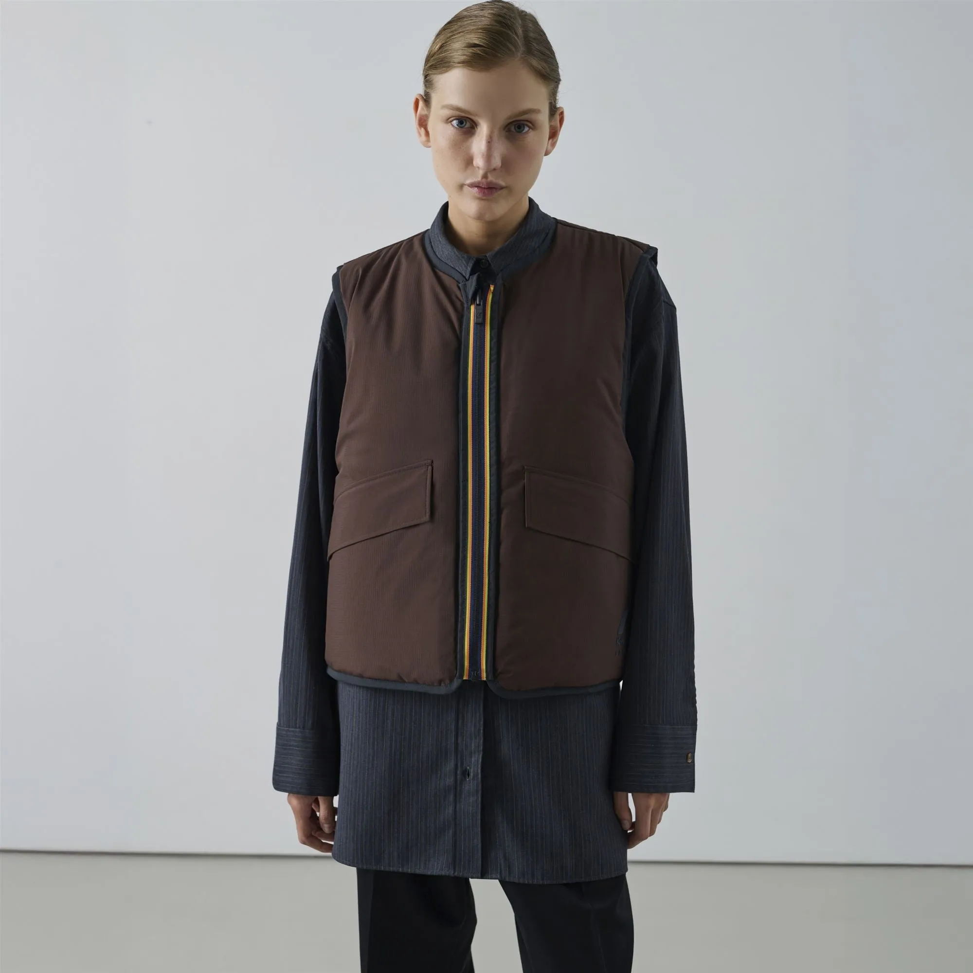 WES PADDED SOEUR - Jackets - Vest - WOMAN - Black Sand-Brown Coffee sold by K-Way product image thumbnail 3